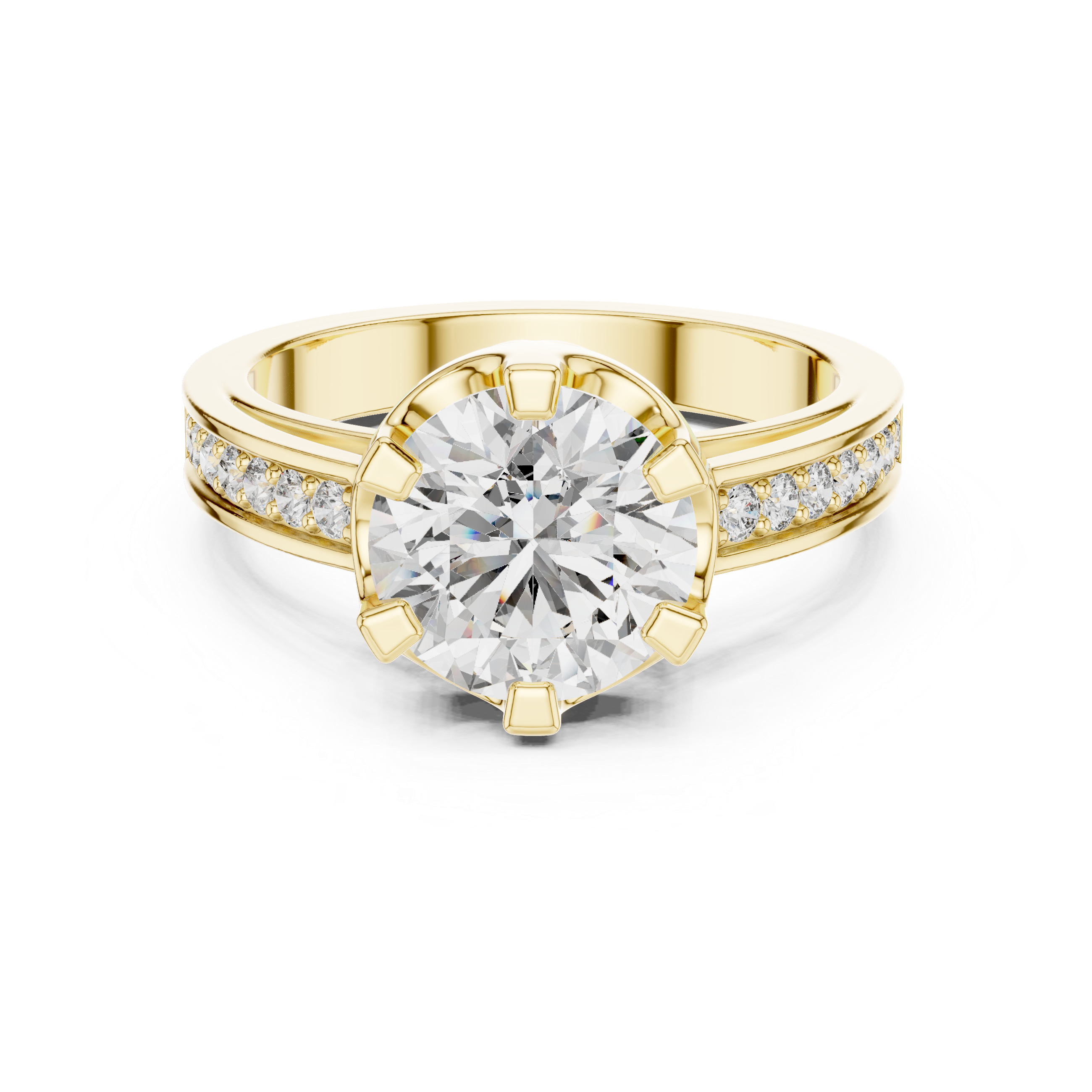 Imperia Channel Set Diamond Solitaire Engagement Ring