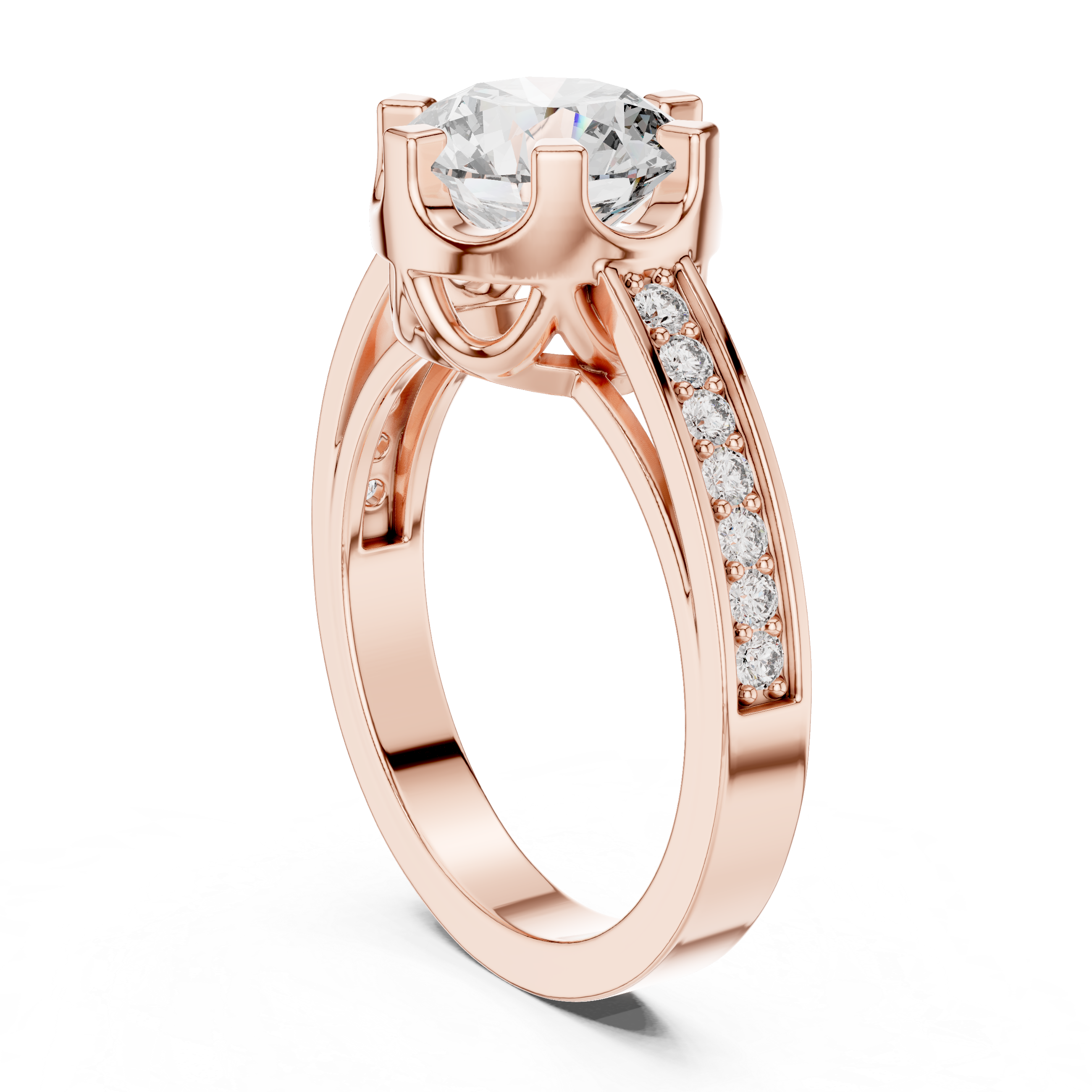Imperia Channel Set Diamond Solitaire Engagement Ring