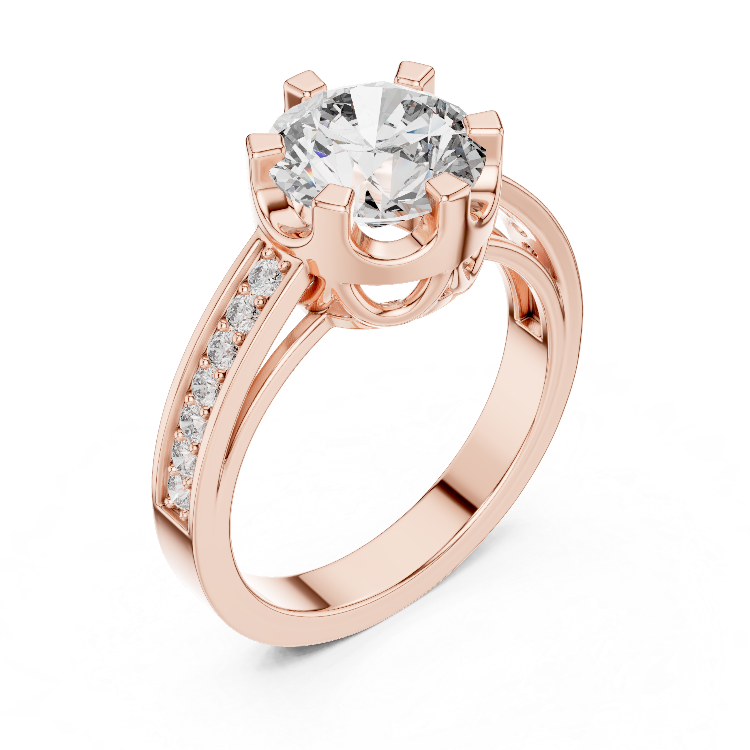 Imperia Channel Set Diamond Solitaire Engagement Ring