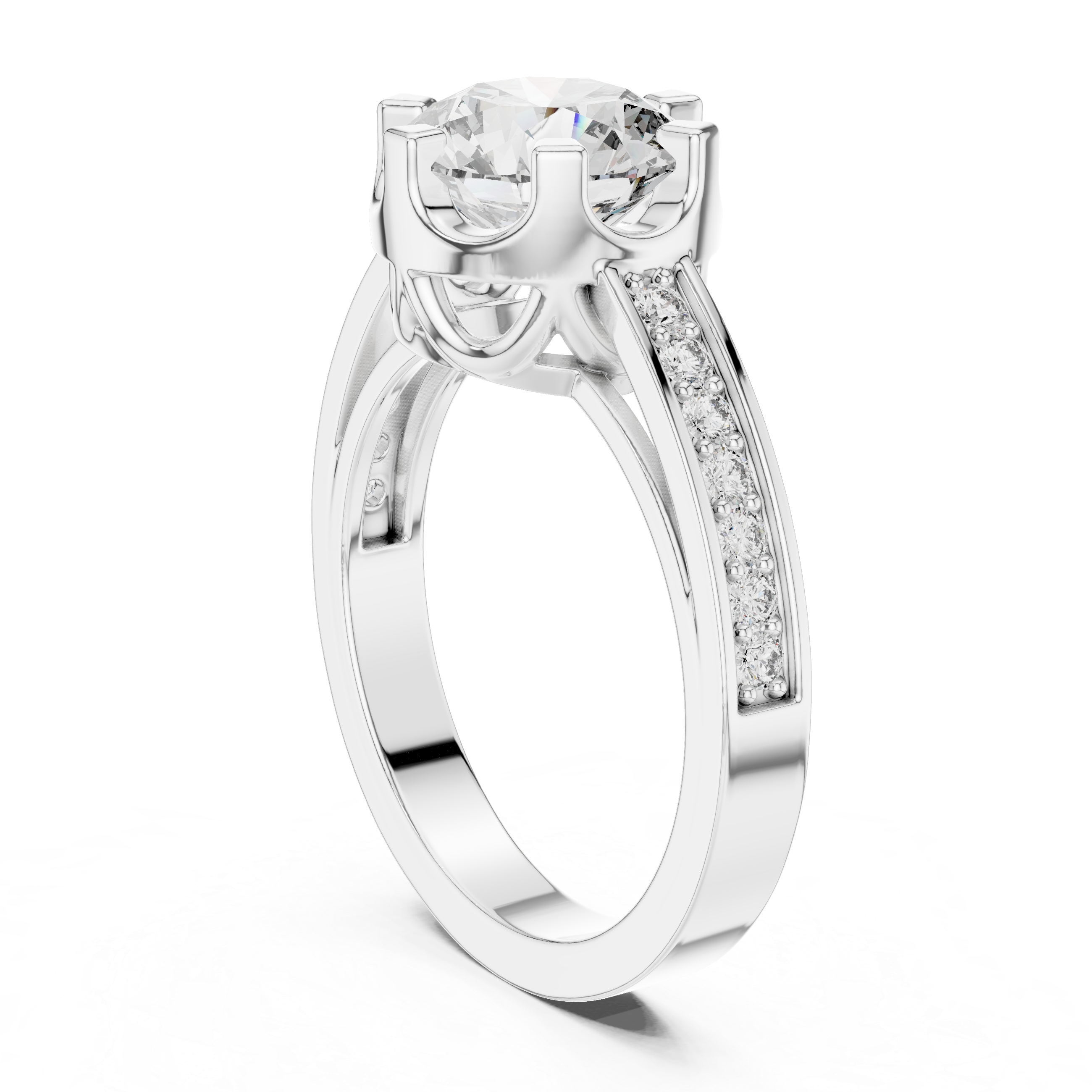 Imperia Channel Set Diamond Solitaire Engagement Ring