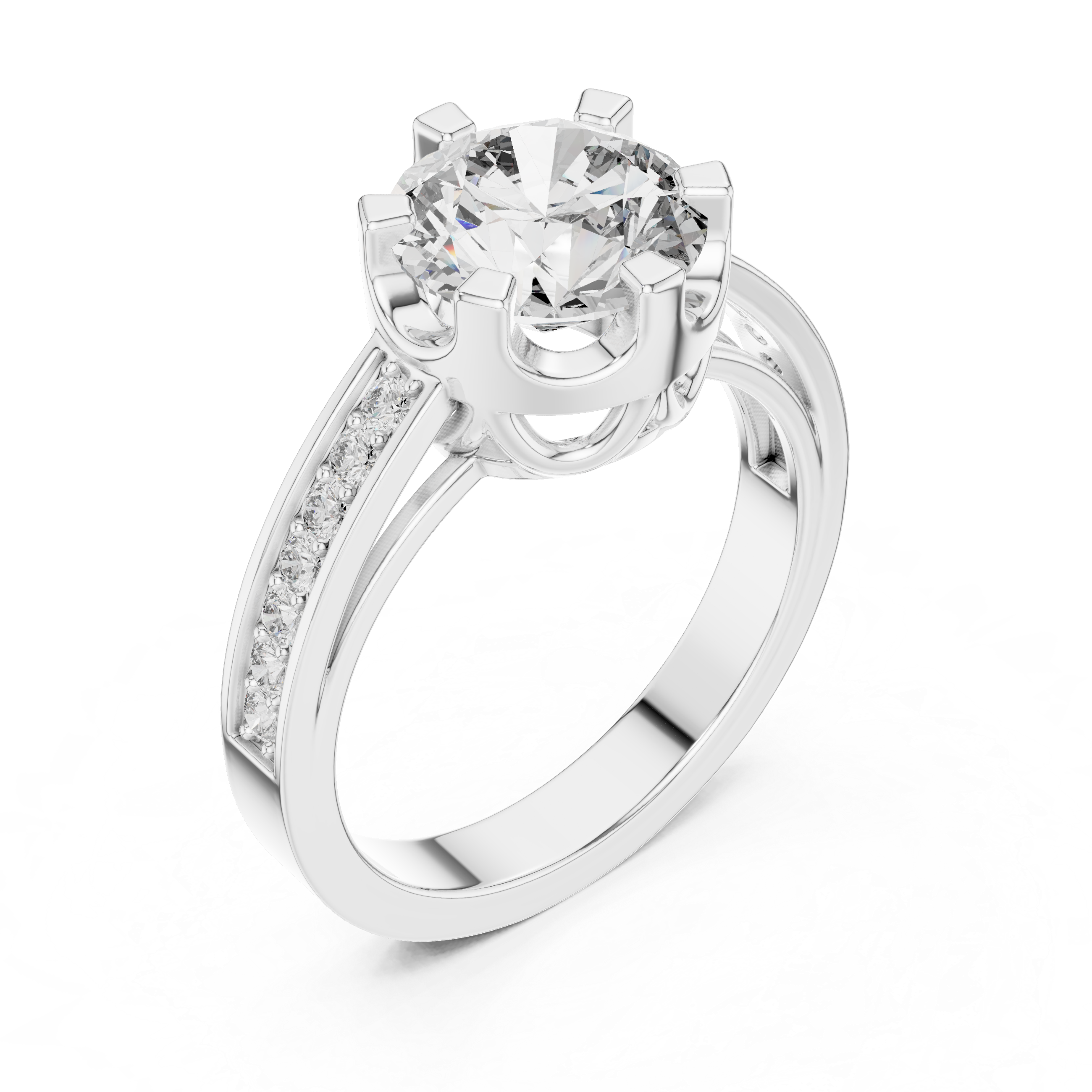 Imperia Channel Set Diamond Solitaire Engagement Ring