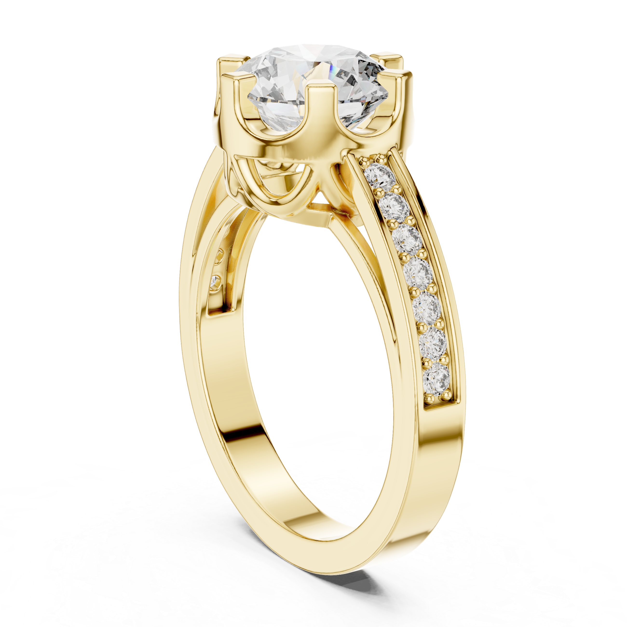 Imperia Channel Set Diamond Solitaire Engagement Ring