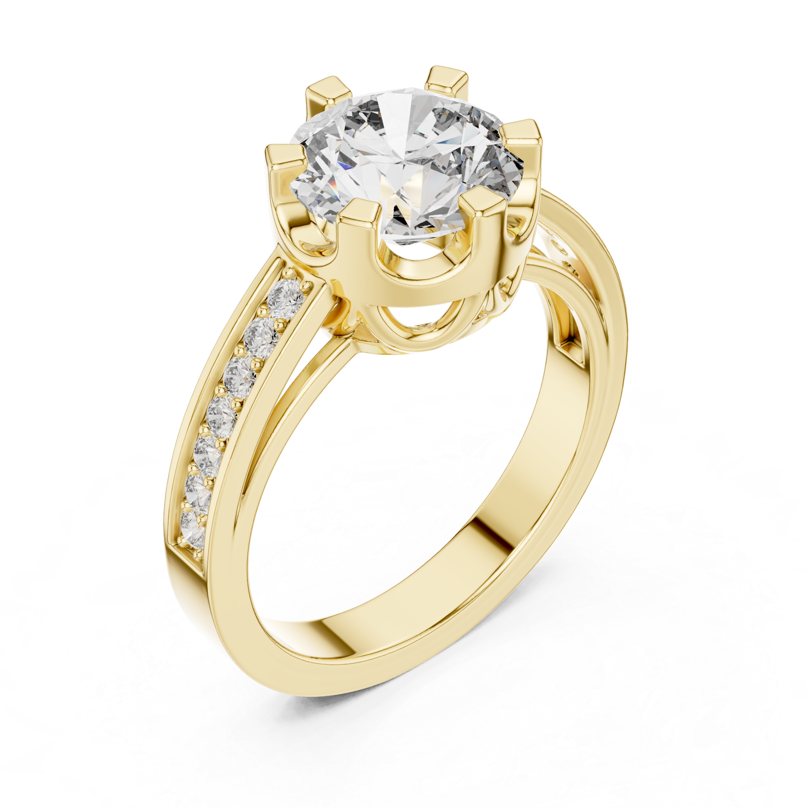 Imperia Channel Set Diamond Solitaire Engagement Ring