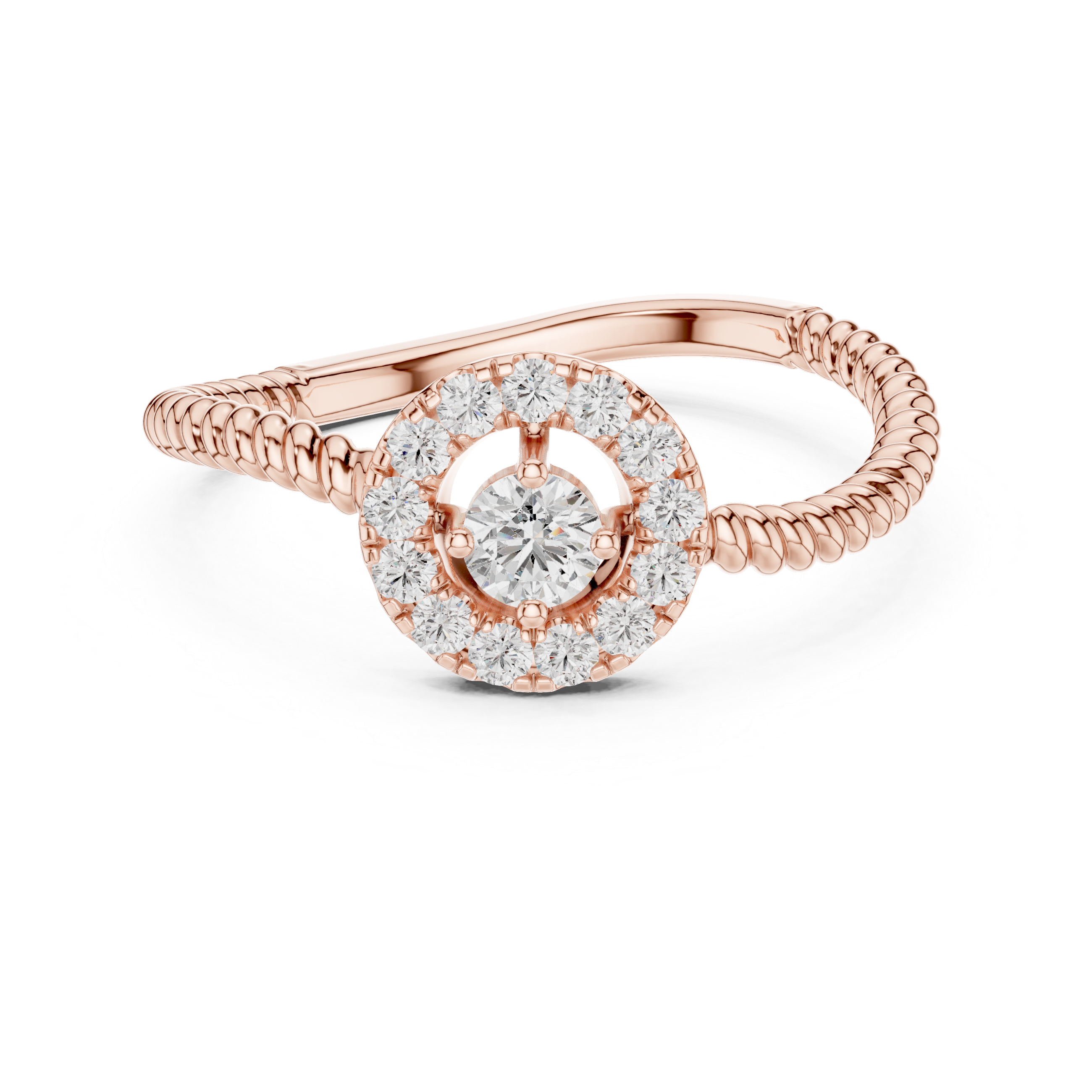 round halo diamond cluster