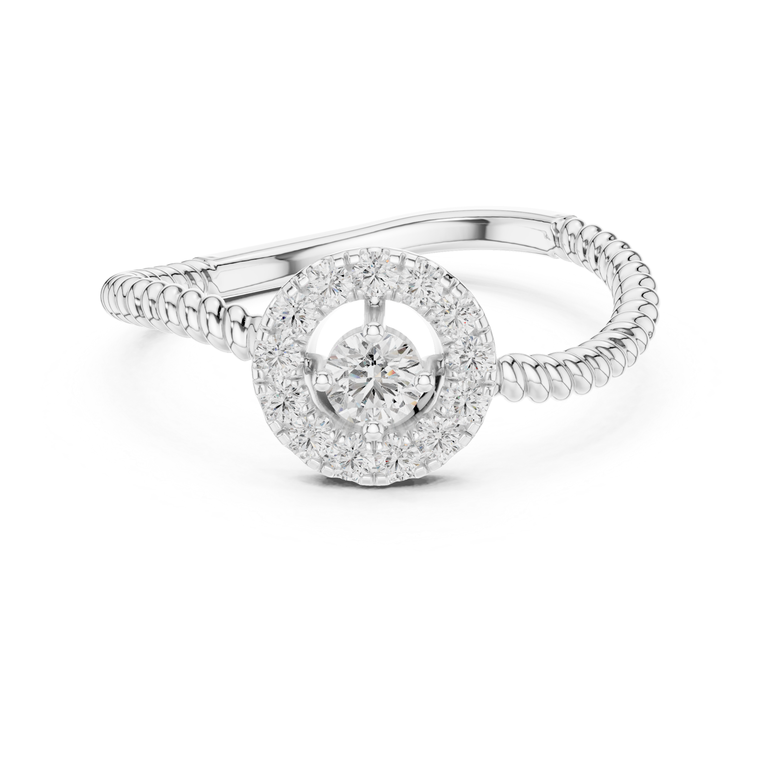 round halo diamond cluster