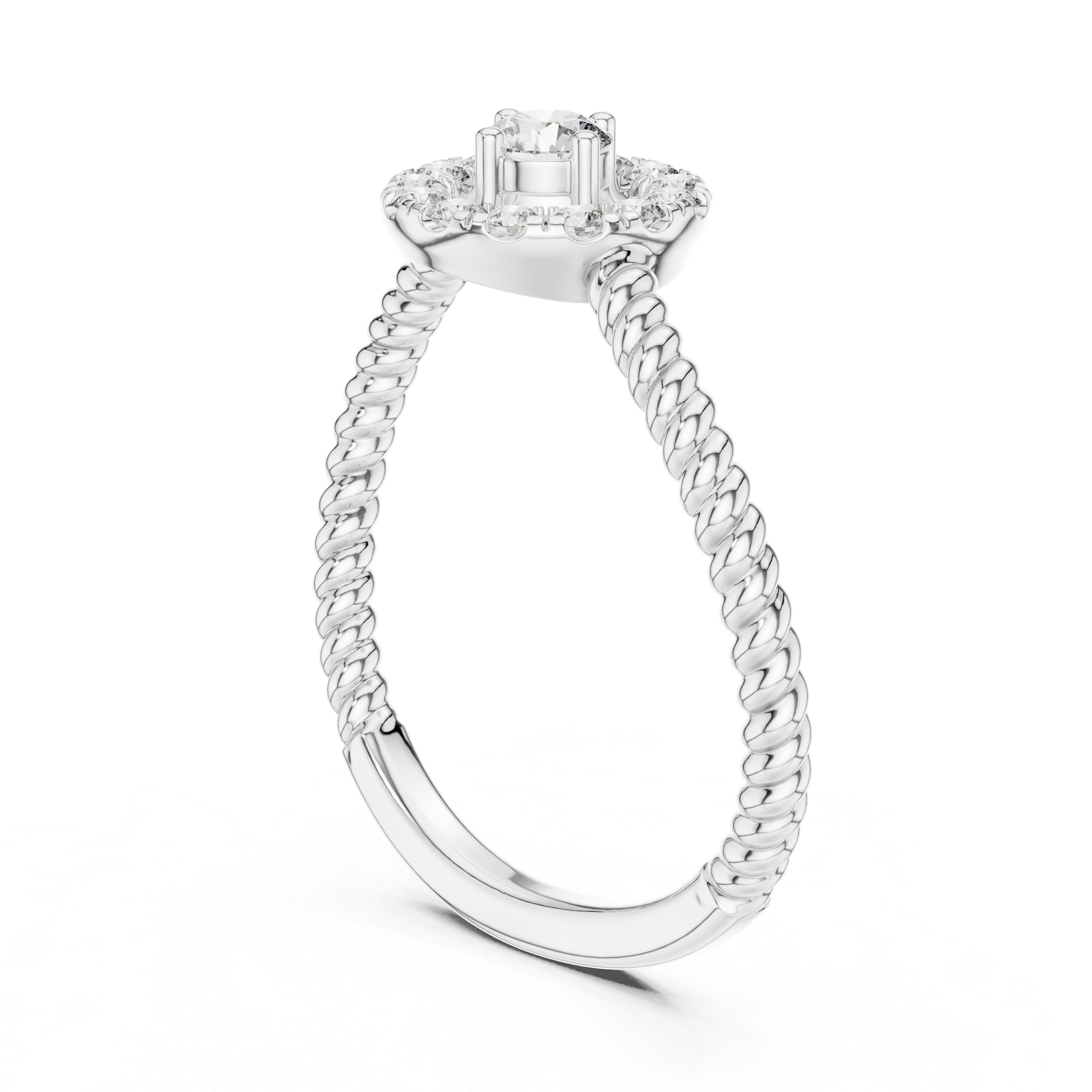 round halo diamond cluster