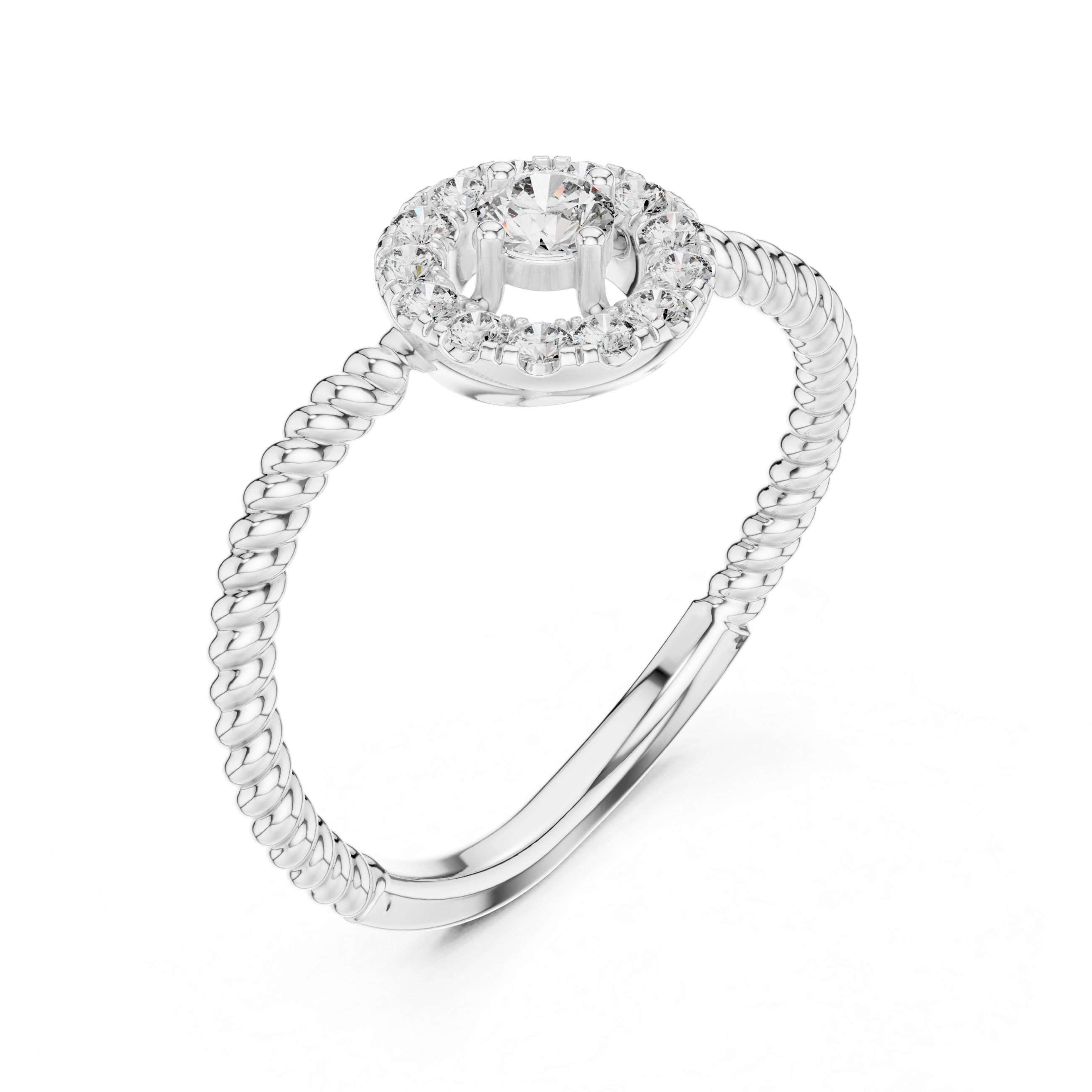 round halo diamond cluster