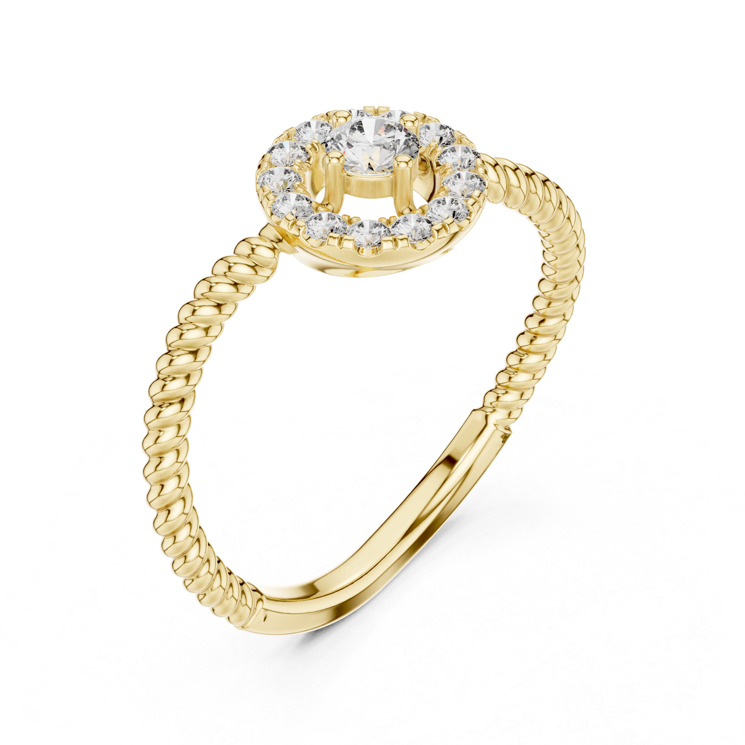 round halo diamond cluster