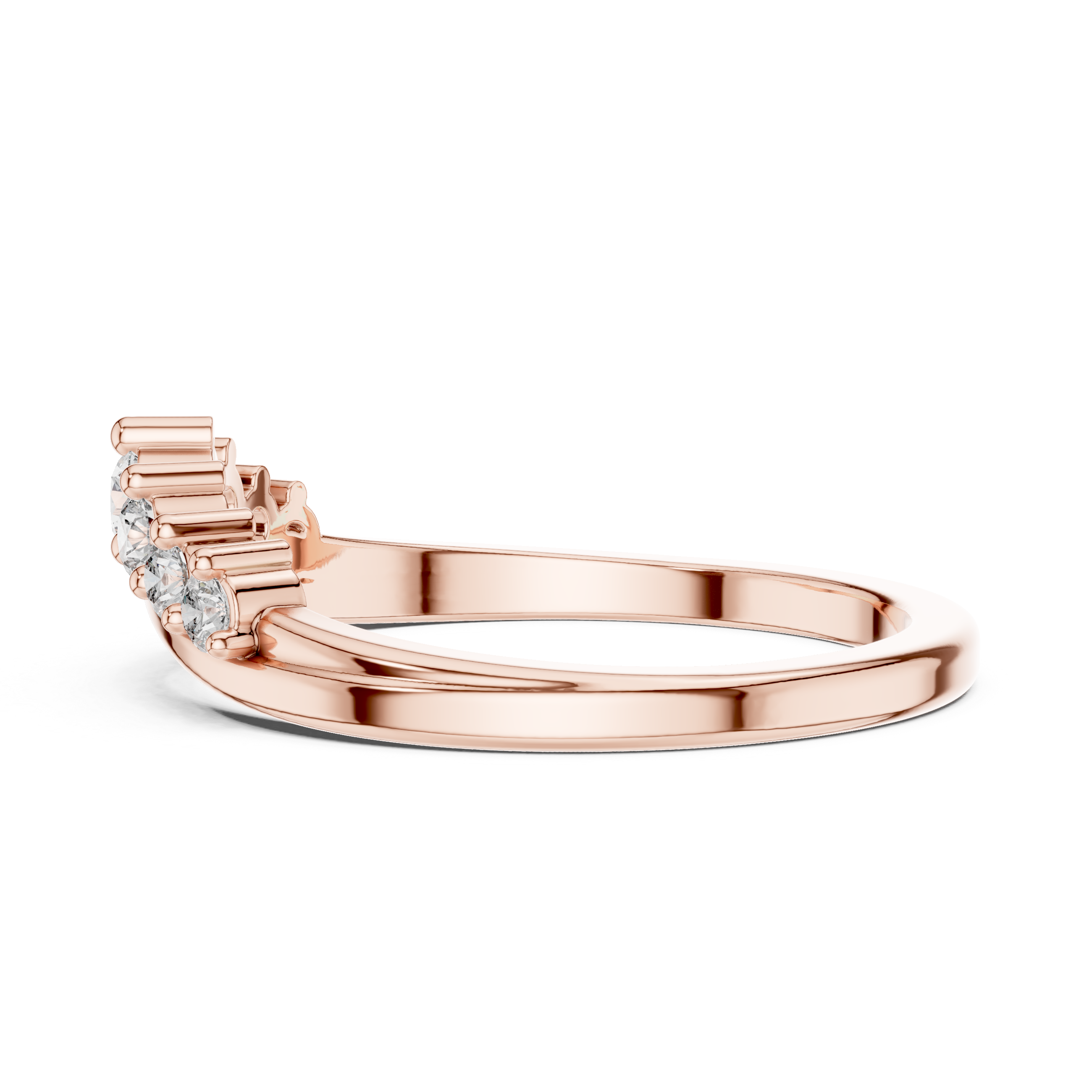 curved seven-stone diamond ring