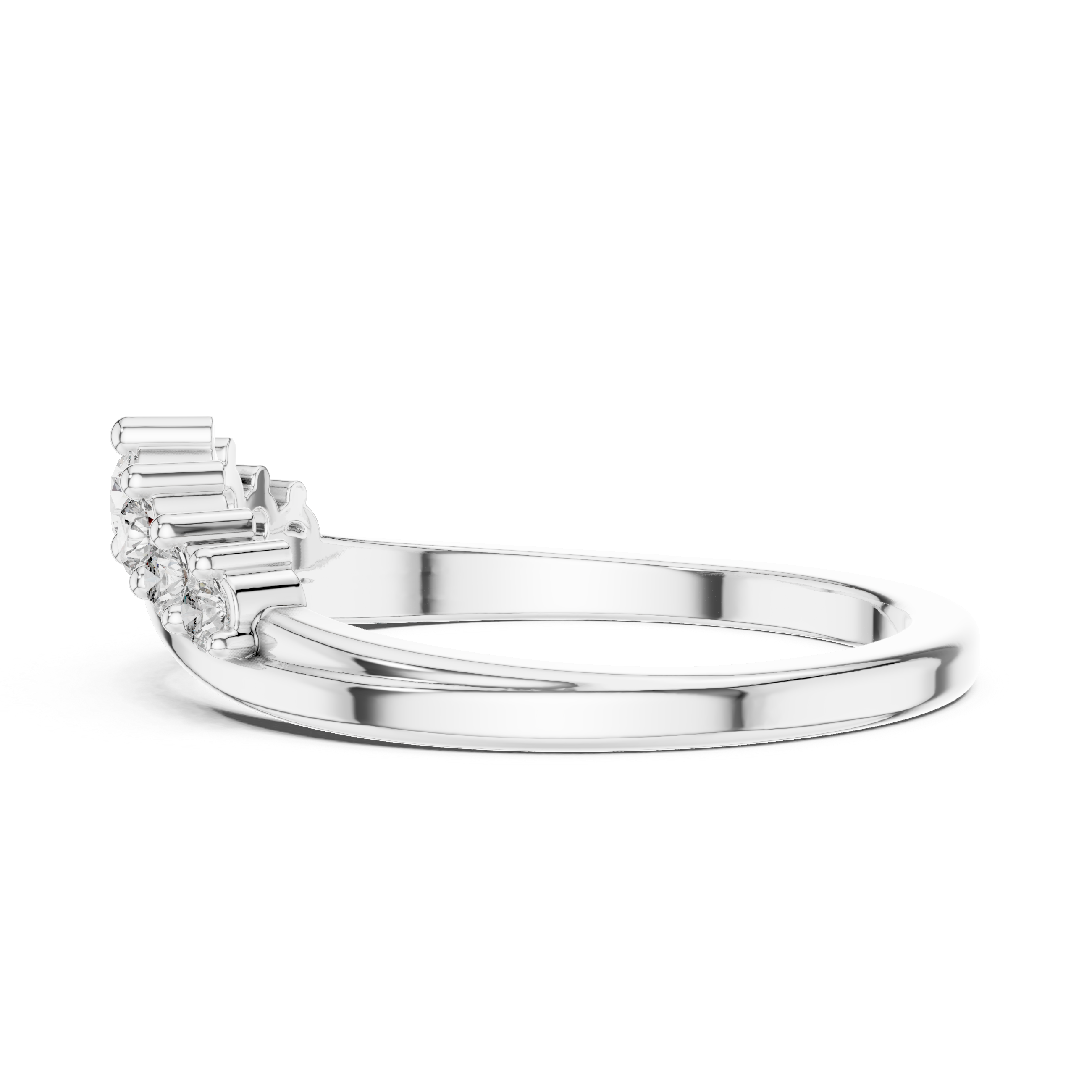 curved seven-stone diamond ring