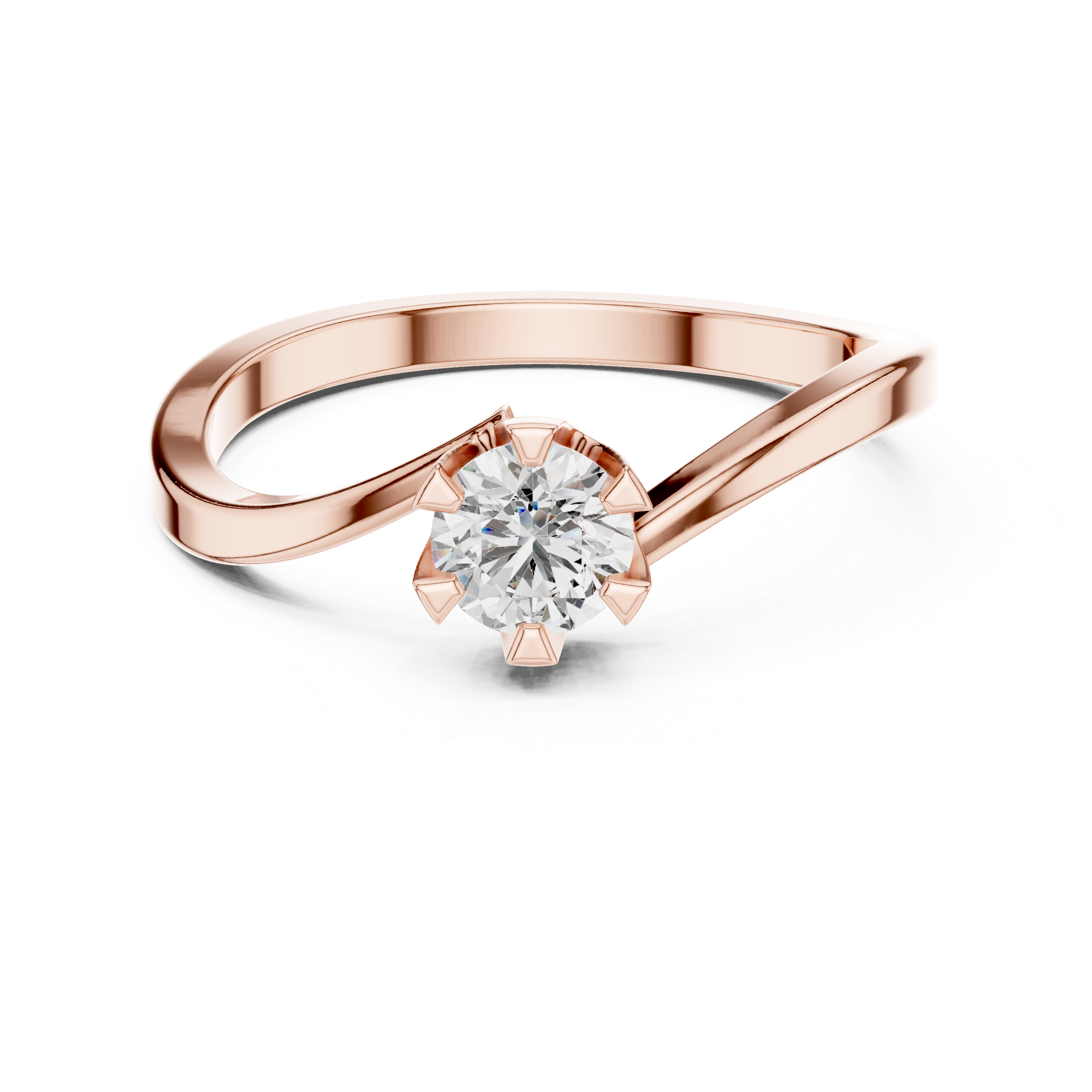 Lunara Solitaire Bypass Diamond ENGAGEMENT RING