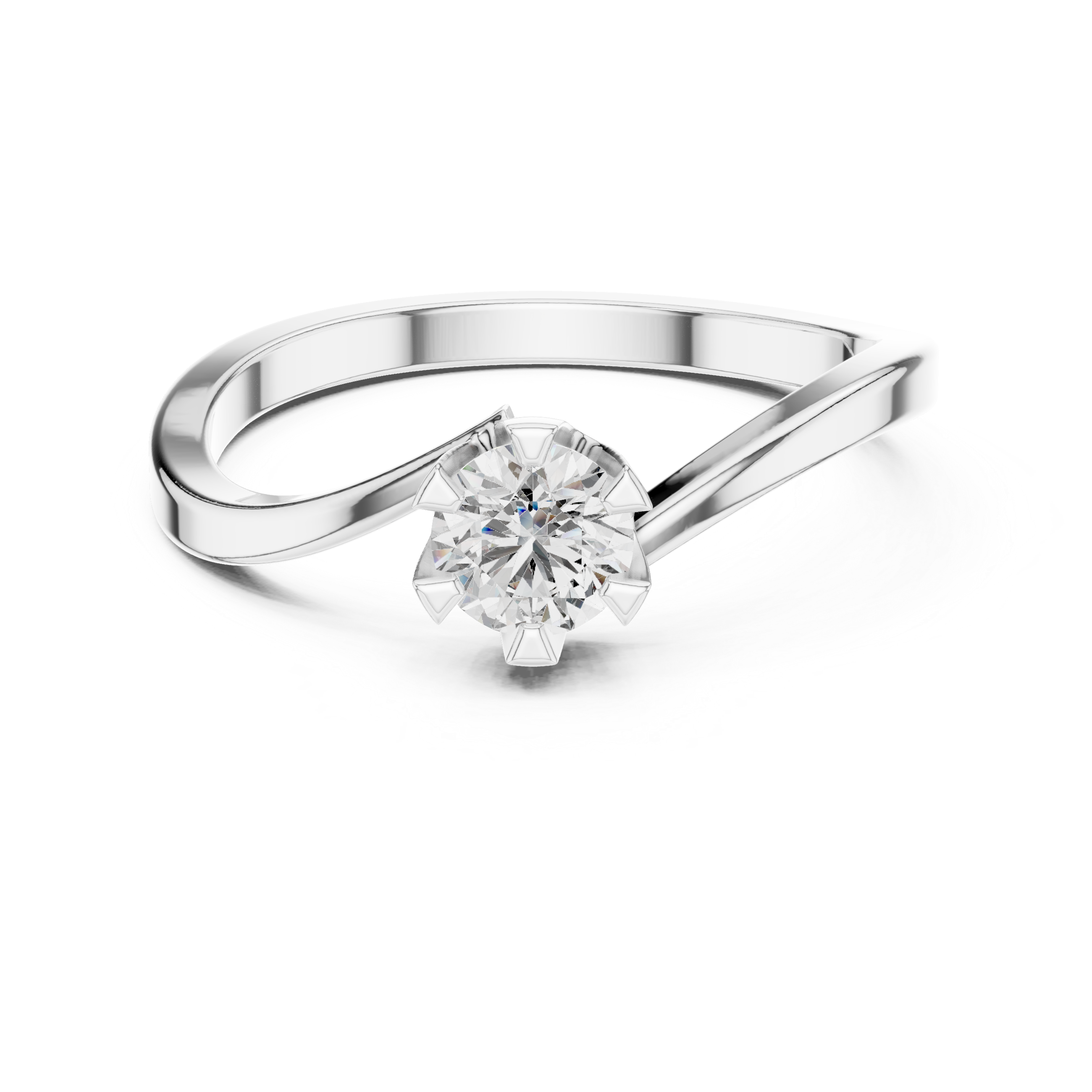 Lunara Solitaire Bypass Diamond ENGAGEMENT RING