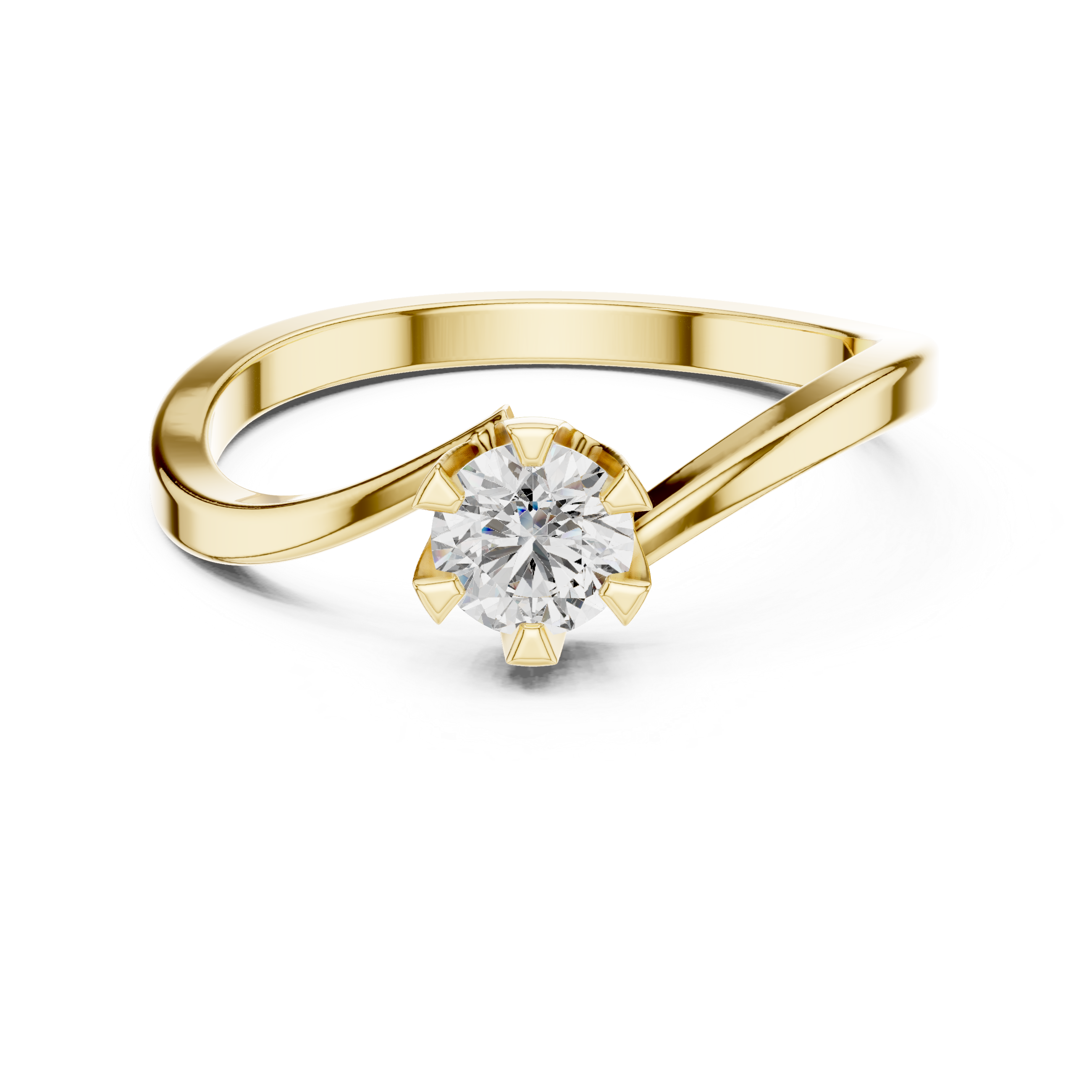 Lunara Solitaire Bypass Diamond ENGAGEMENT RING