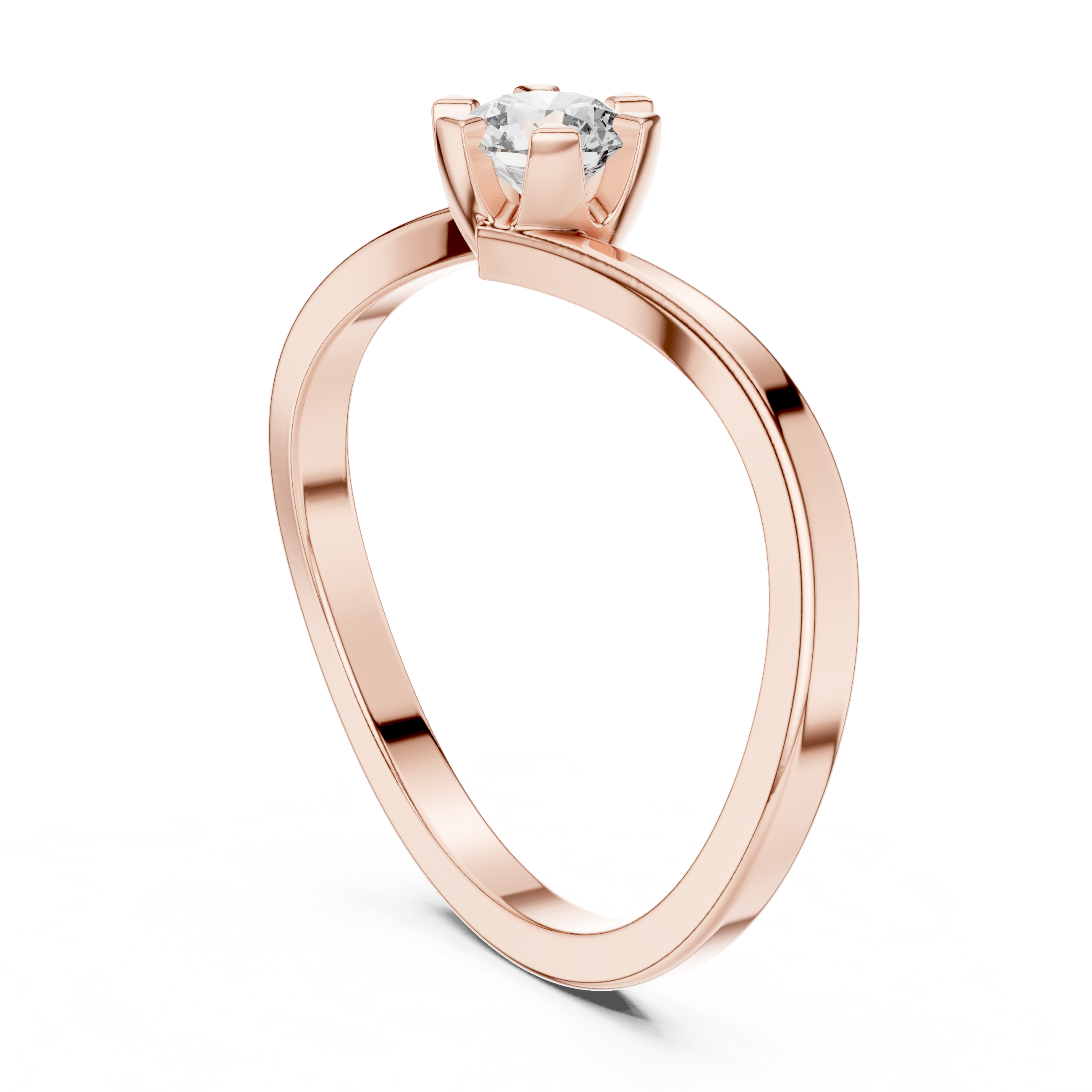 Lunara Solitaire Bypass Diamond ENGAGEMENT RING