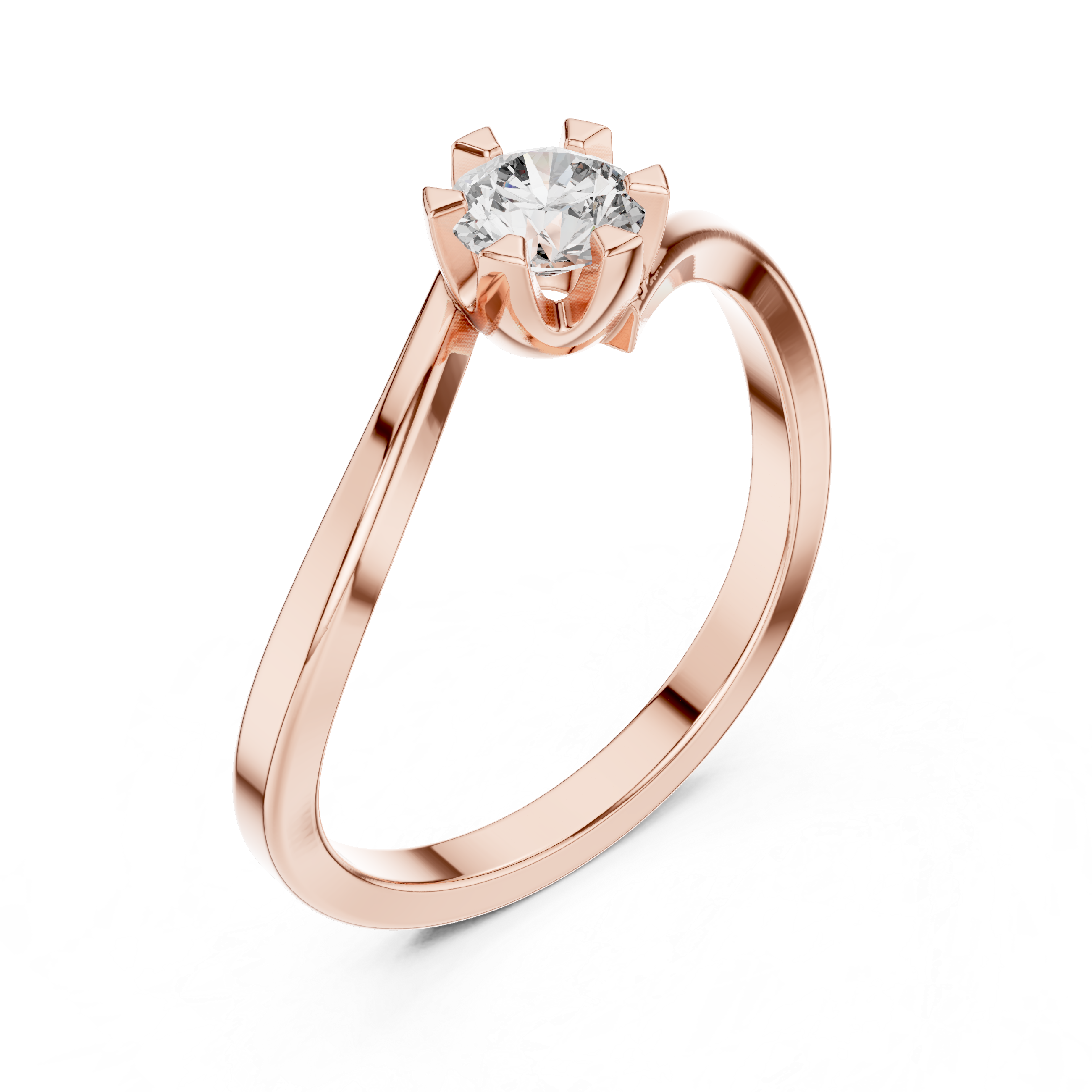 Lunara Solitaire Bypass Diamond ENGAGEMENT RING