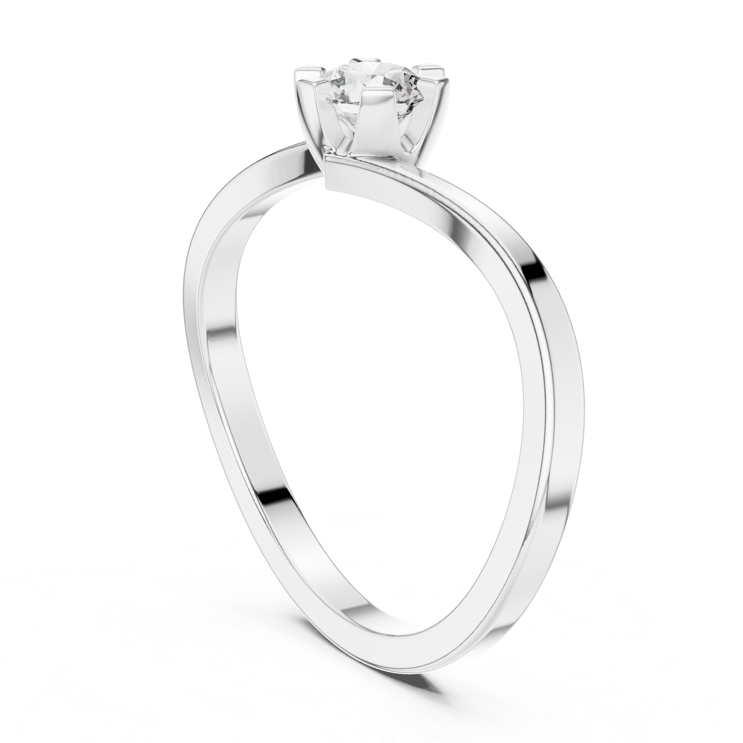 Lunara Solitaire Bypass Diamond ENGAGEMENT RING
