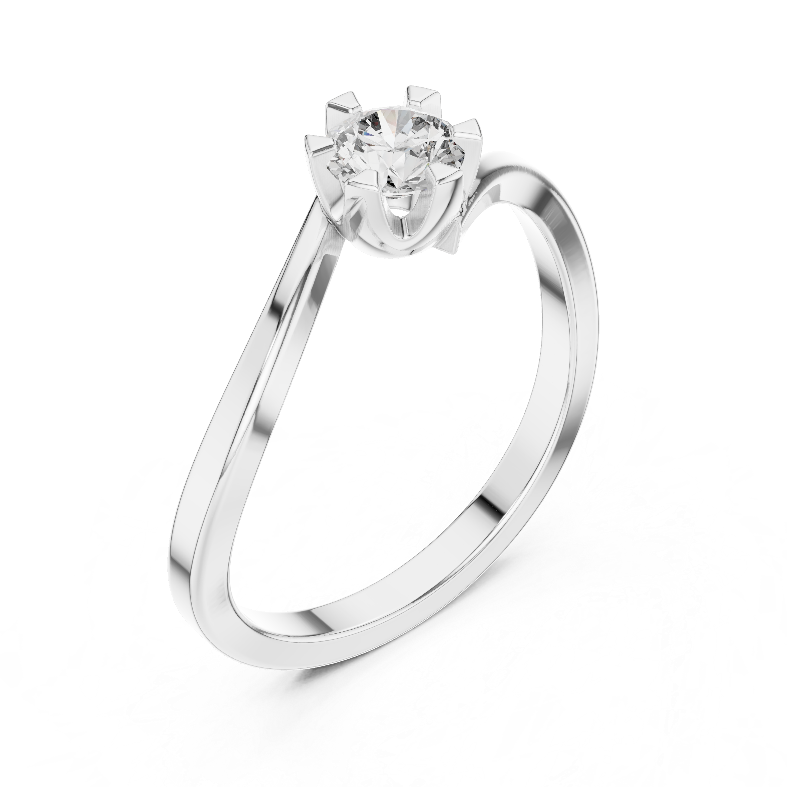 Lunara Solitaire Bypass Diamond ENGAGEMENT RING