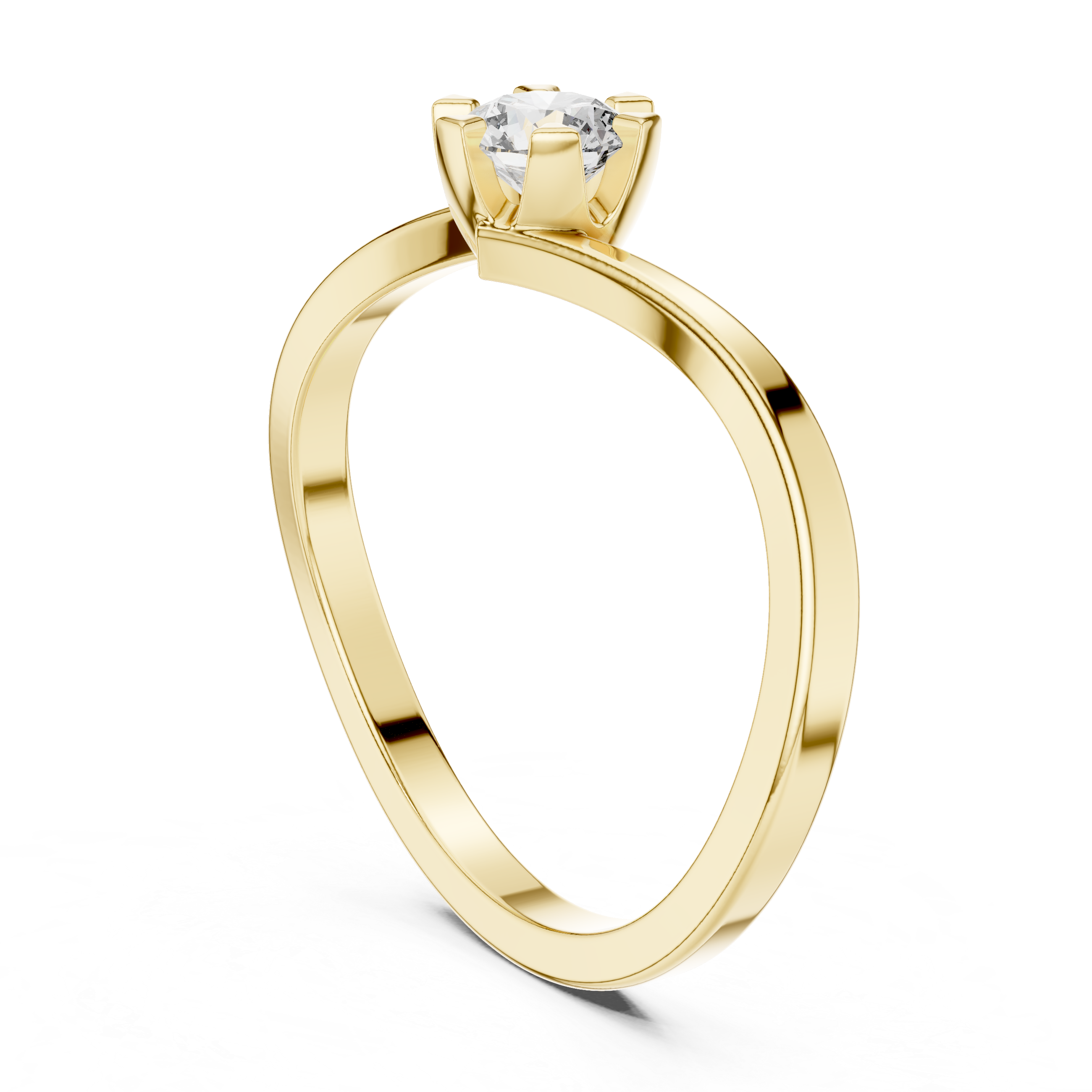 Lunara Solitaire Bypass Diamond ENGAGEMENT RING