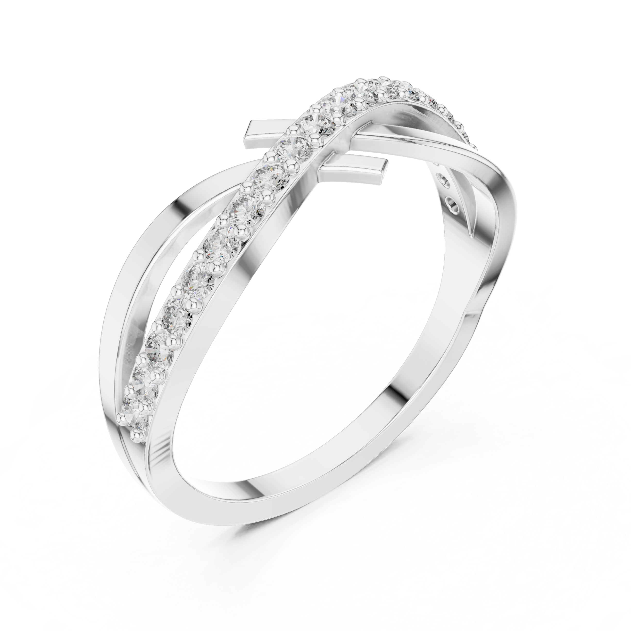 Aurelia Diamond Infinity Crossover Ring