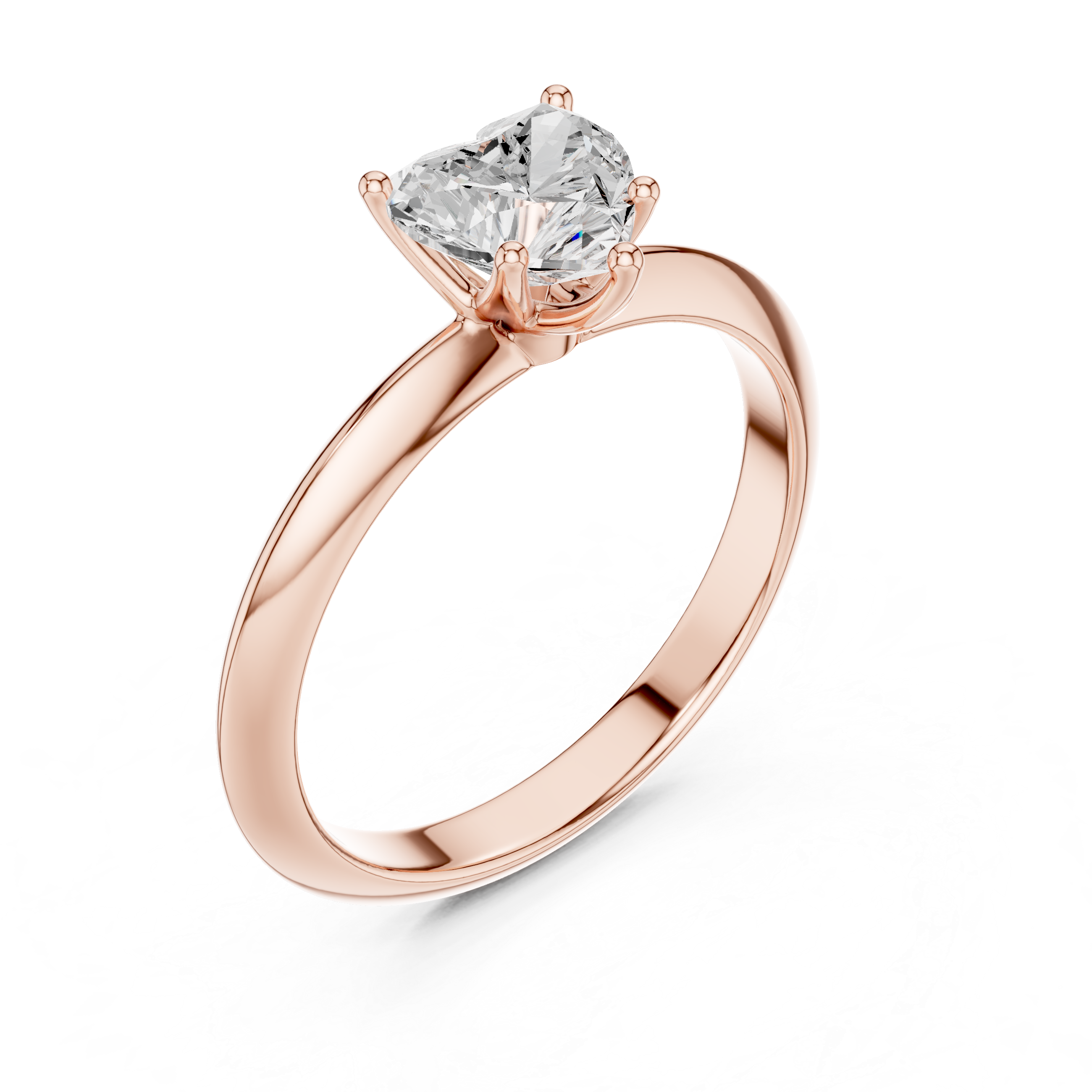 Amora Heart Cut Solitaire Diamond Engagement Ring