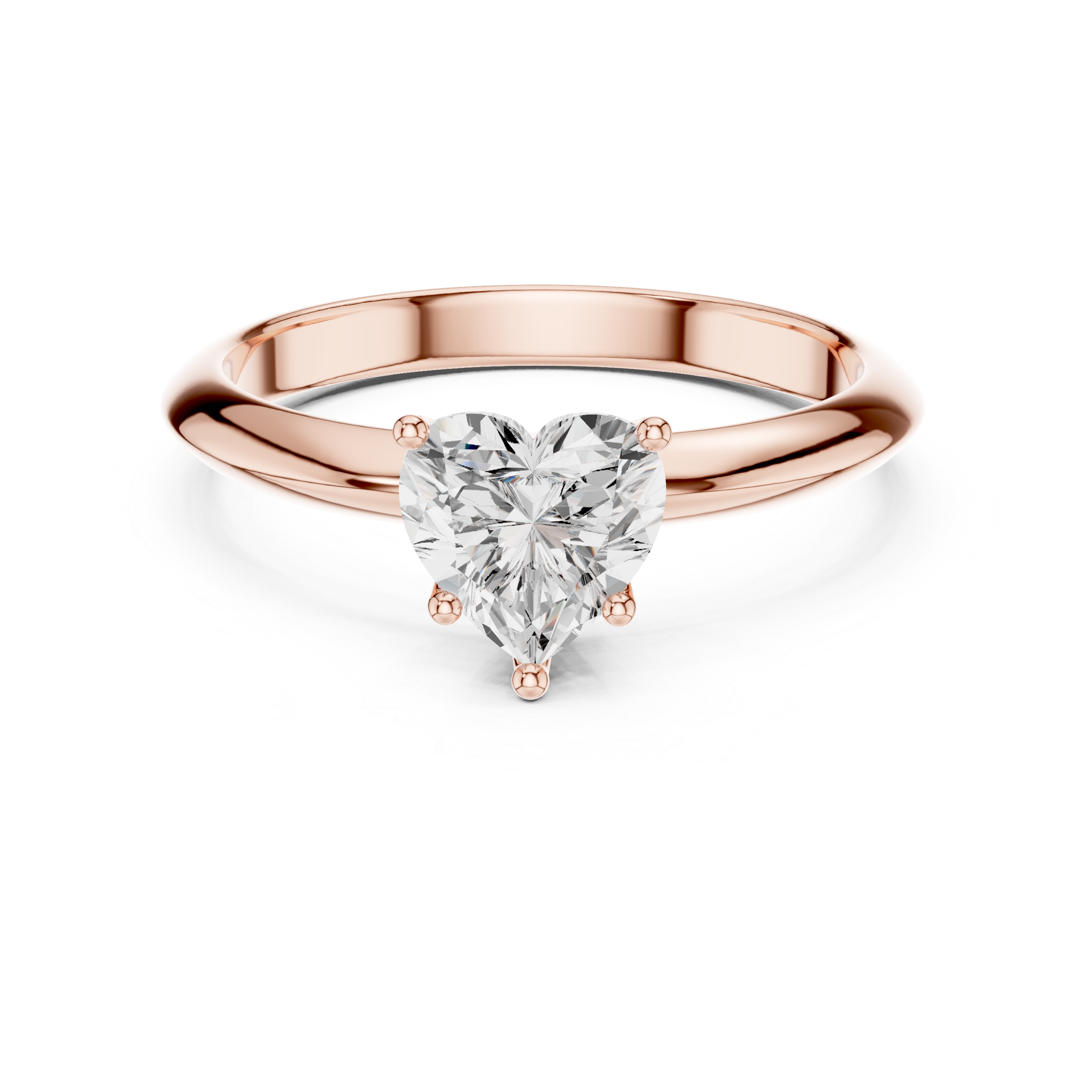 Amora Heart Cut Solitaire Diamond Engagement Ring