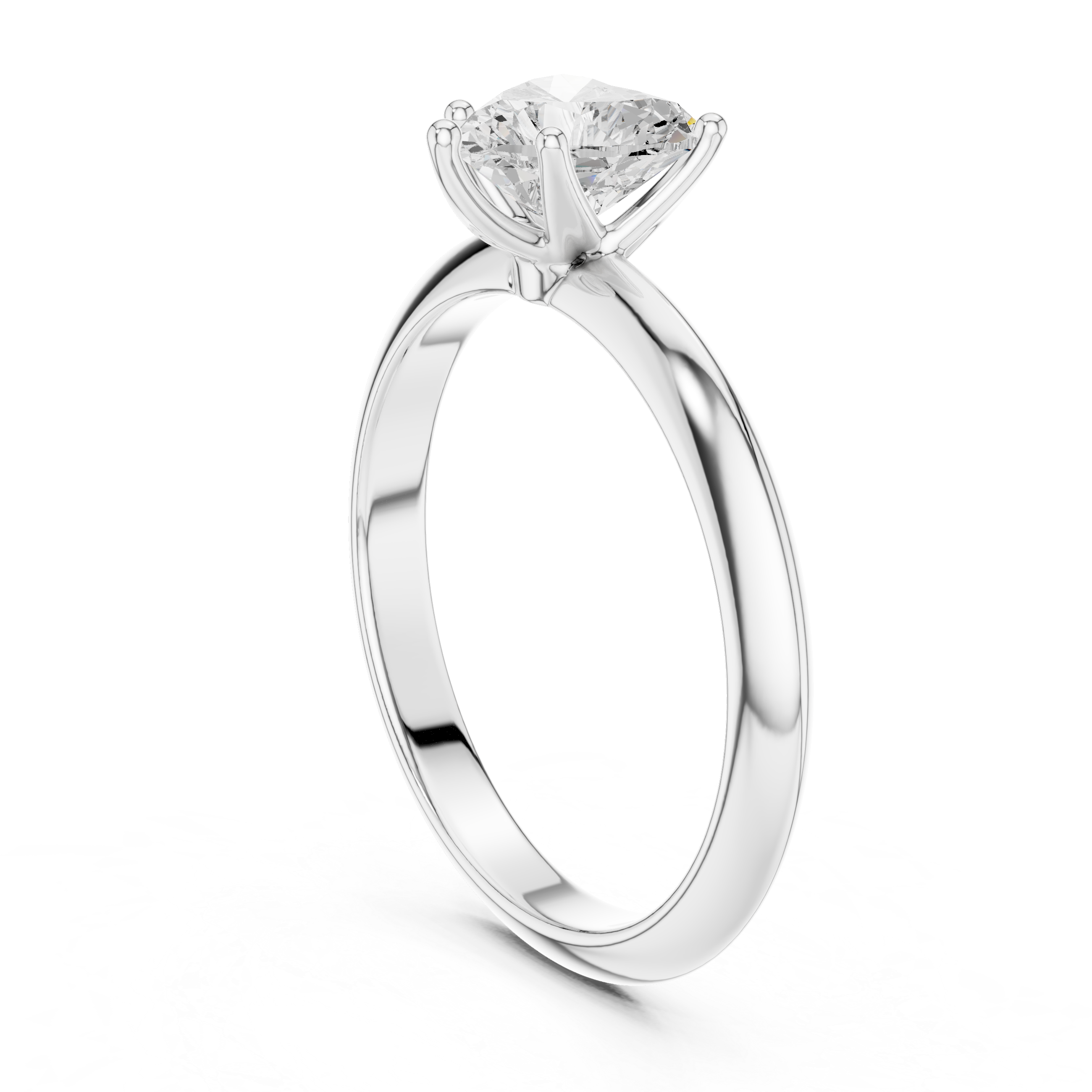 Amora Heart Cut Solitaire Diamond Engagement Ring