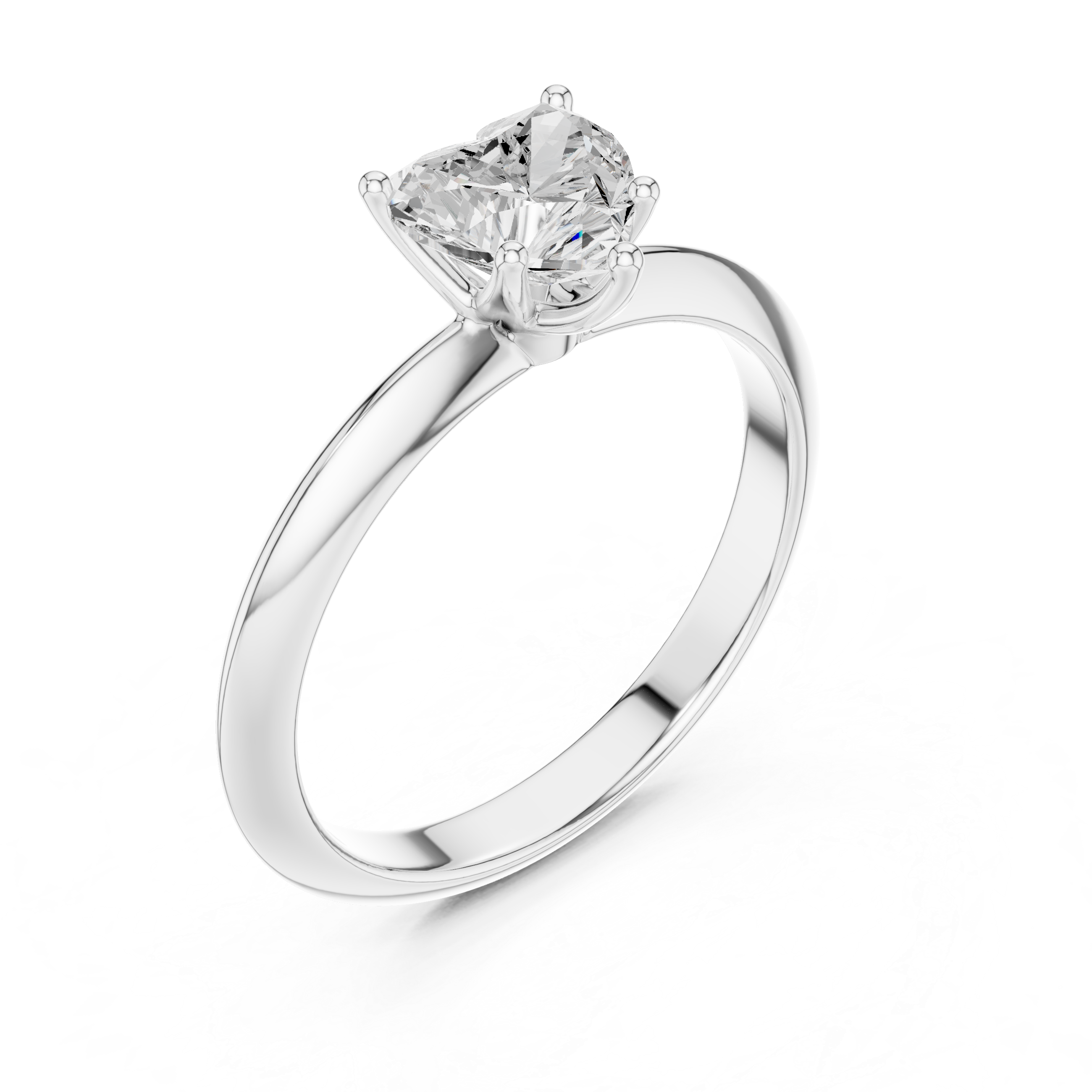 Amora Heart Cut Solitaire Diamond Engagement Ring