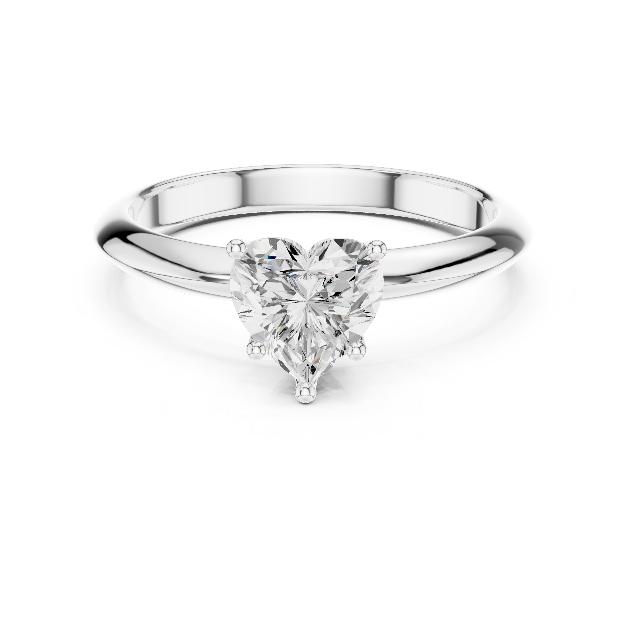 Amora Heart Cut Solitaire Diamond Engagement Ring