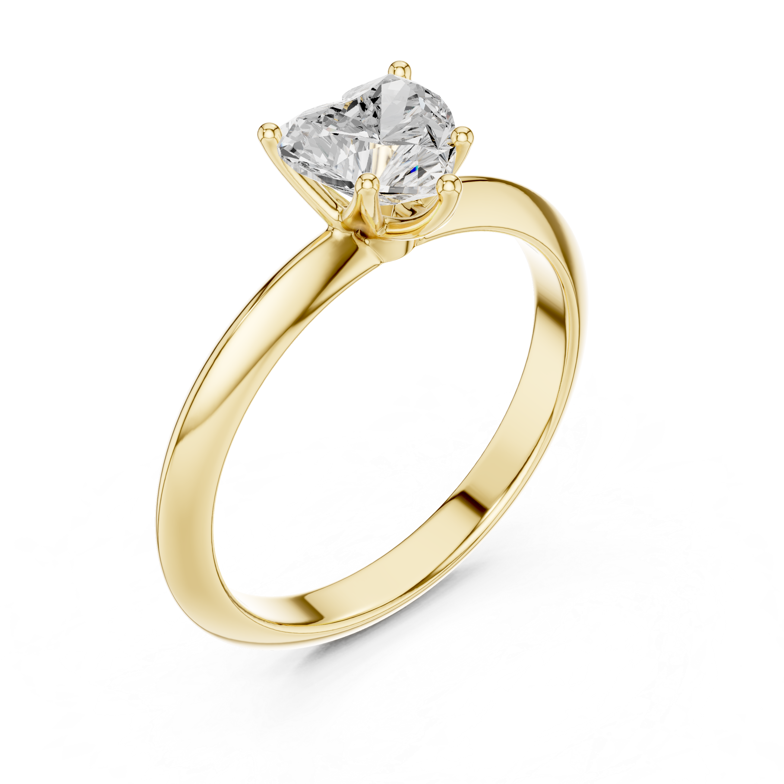 Amora Heart Cut Solitaire Diamond Engagement Ring