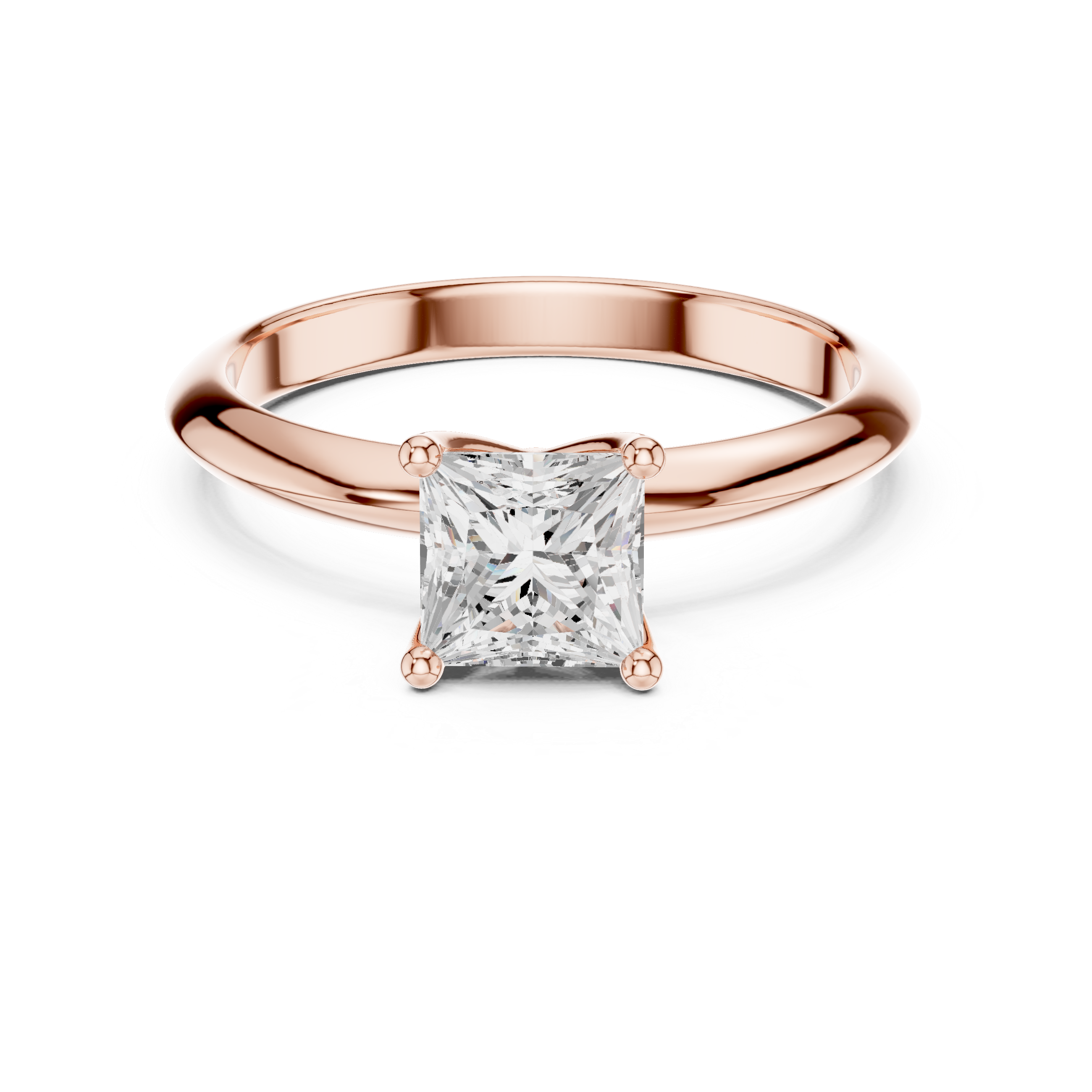 Aurielle Princess Cut Solitaire Diamond Engagement Ring