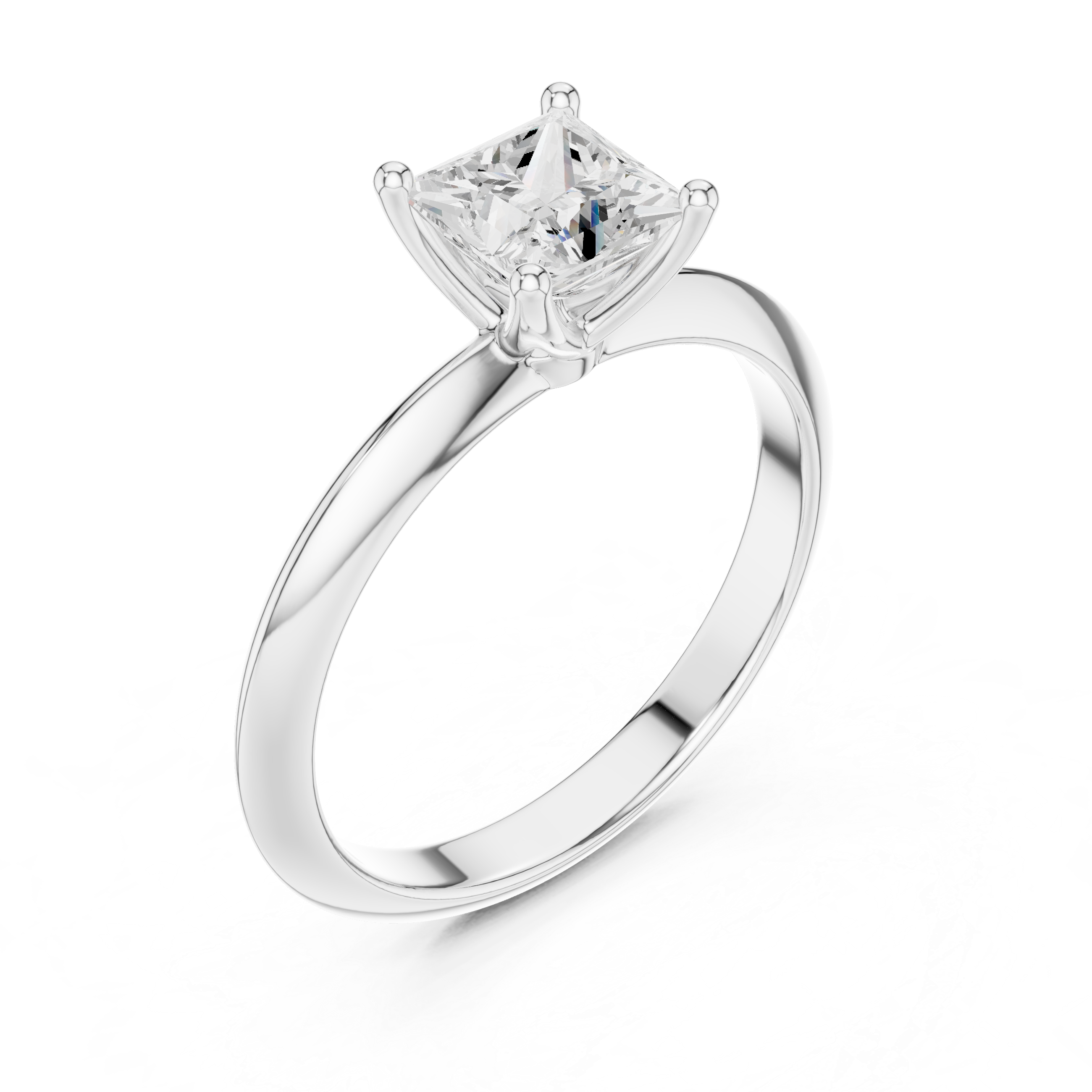 Aurielle Princess Cut Solitaire Diamond Engagement Ring