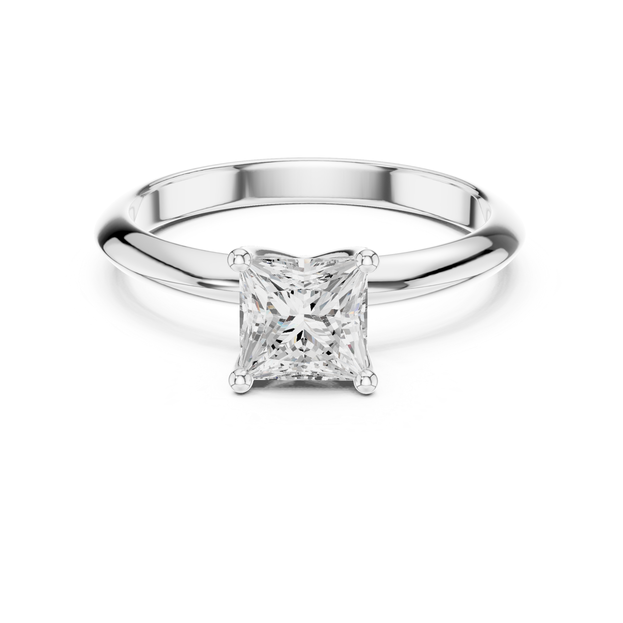 Aurielle Princess Cut Solitaire Diamond Engagement Ring