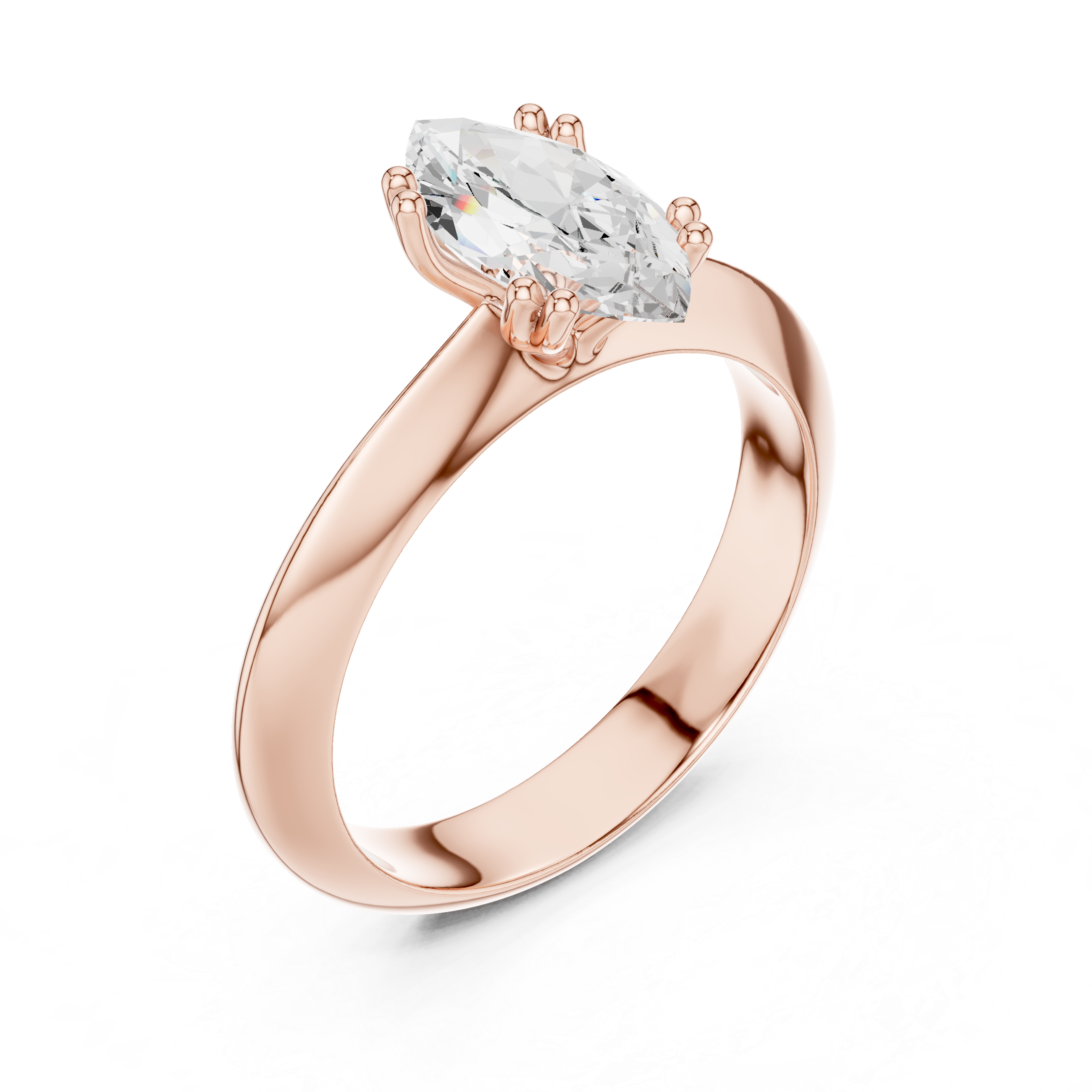 Aurielle Marquise Cut Solitaire Diamond Engagement Ring