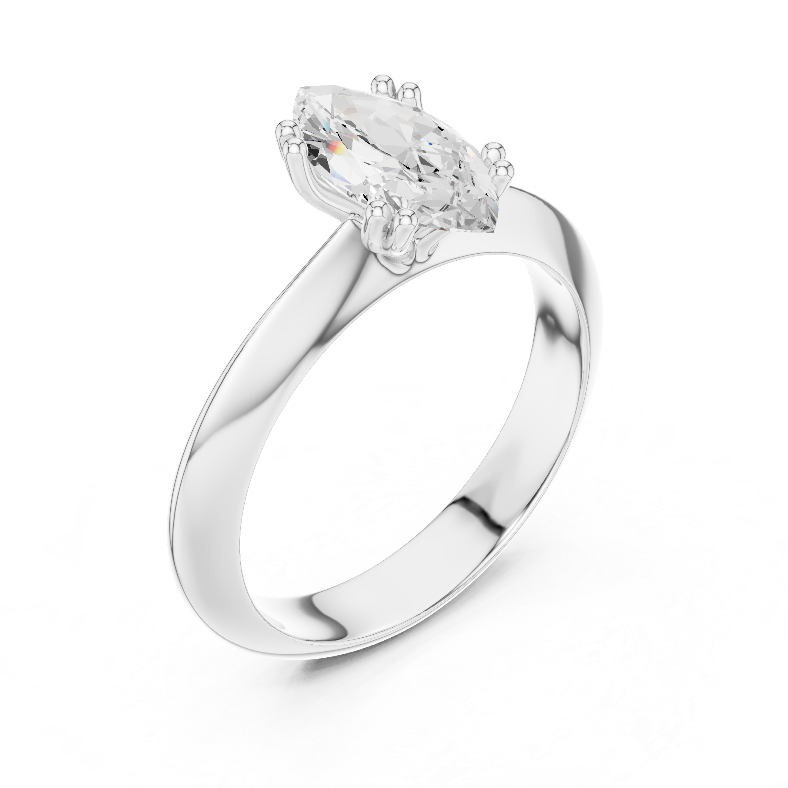 Aurielle Marquise Cut Solitaire Diamond Engagement Ring