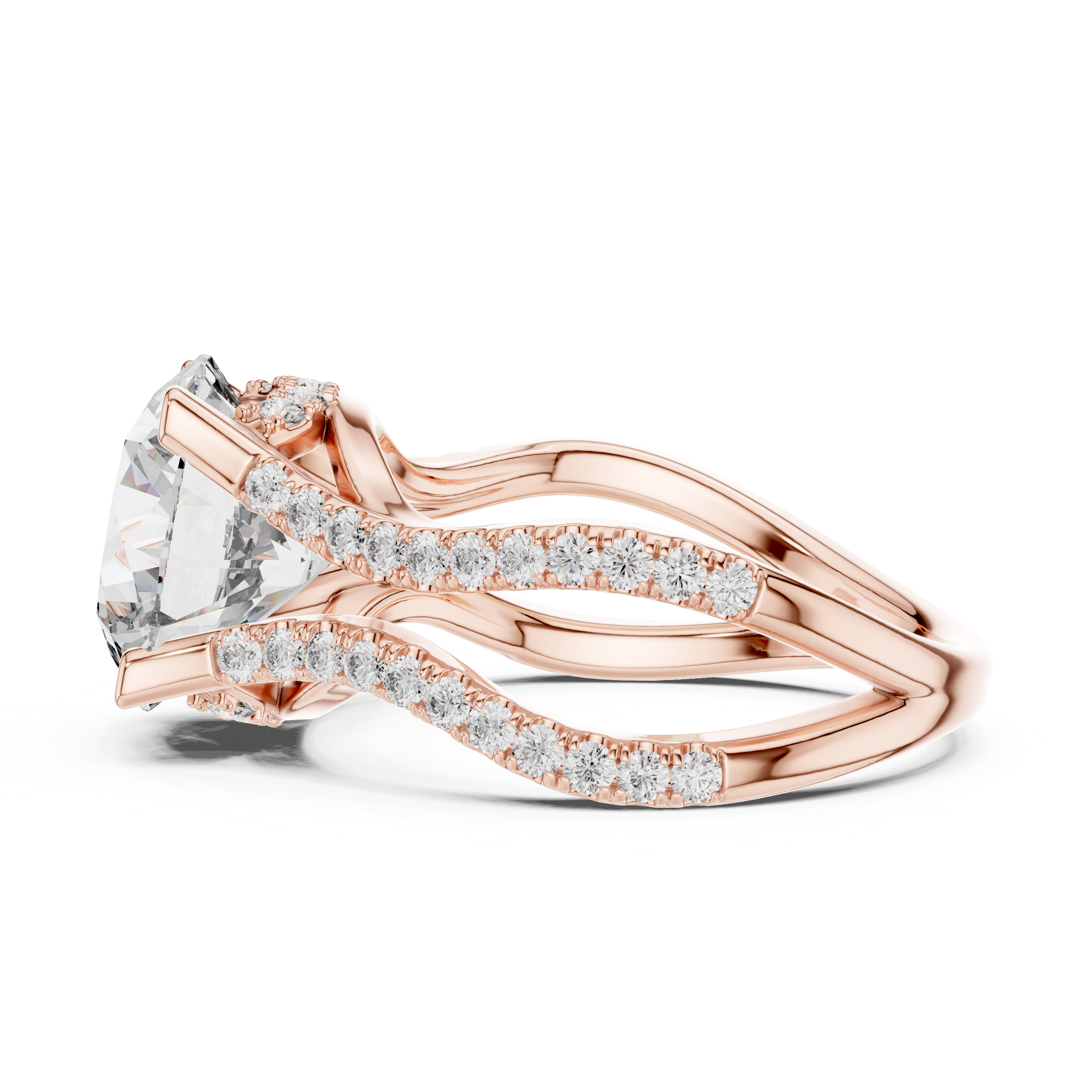 Ascend Round Brilliant Split Shank Diamond Engagement Ring