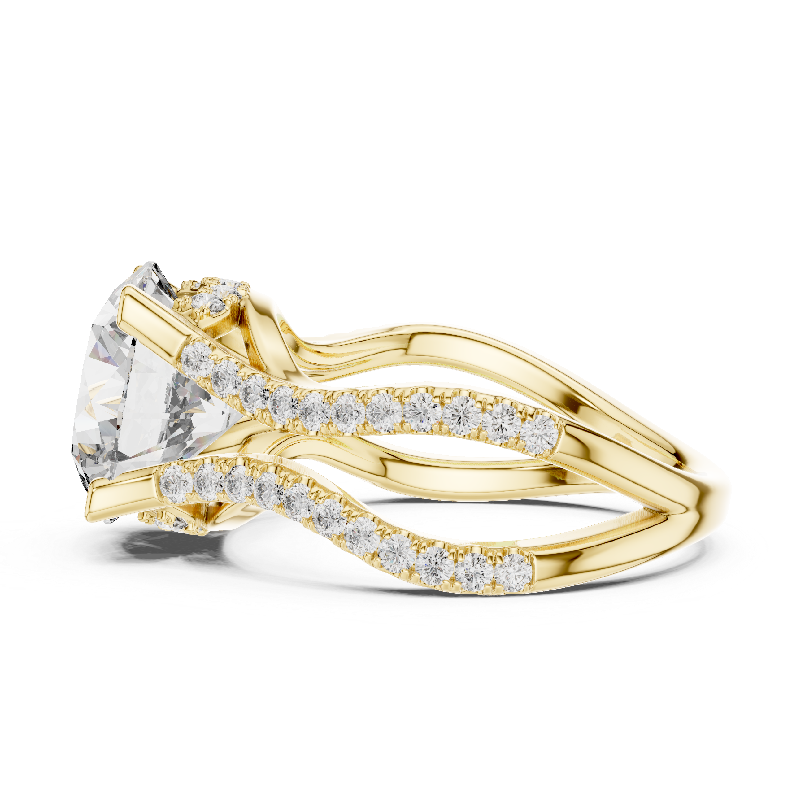Ascend Round Brilliant Split Shank Diamond Engagement Ring