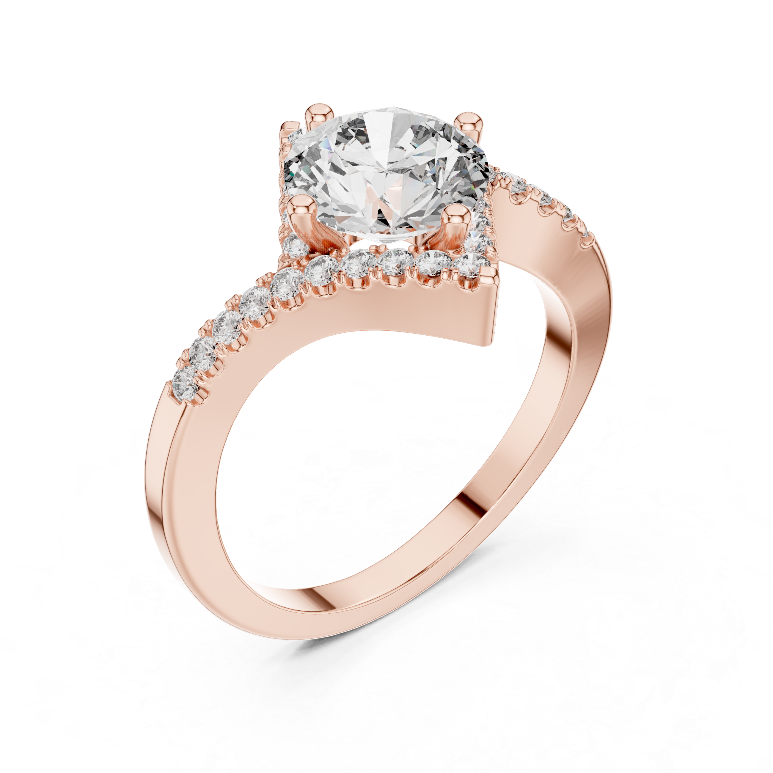 Astra Round Brilliant Kite Halo Diamond Engagement Ring