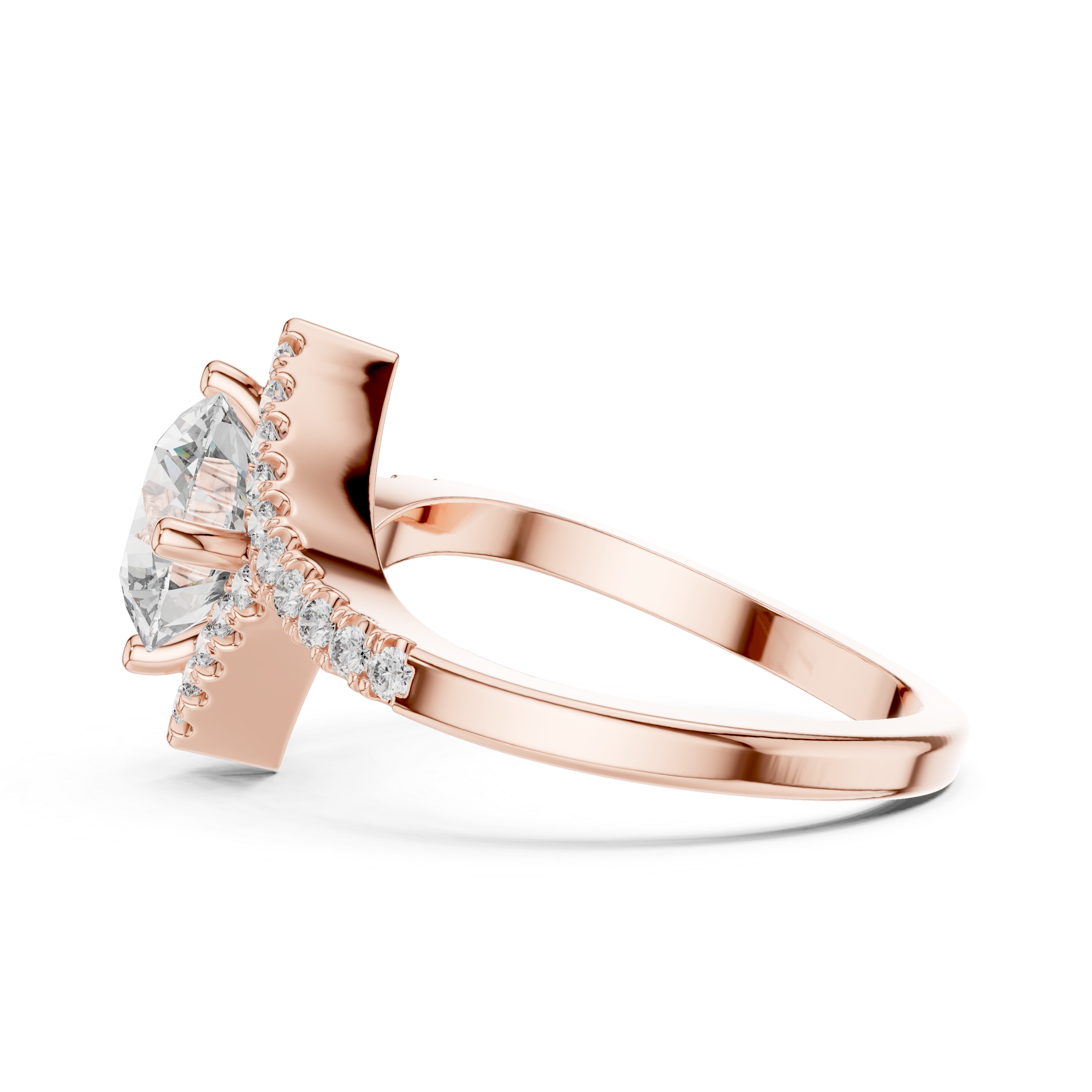 Astra Round Brilliant Kite Halo Diamond Engagement Ring