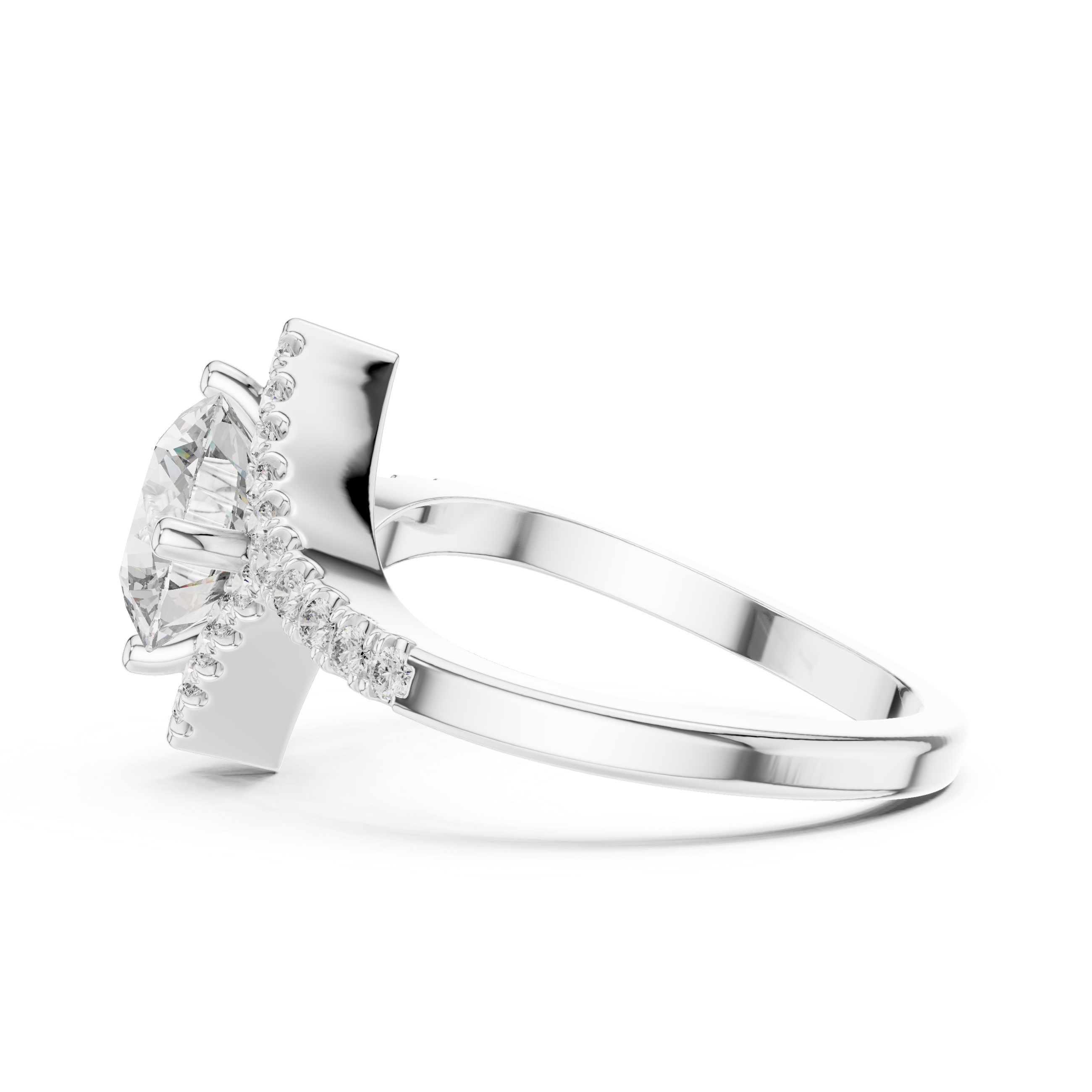 Astra Round Brilliant Kite Halo Diamond Engagement Ring