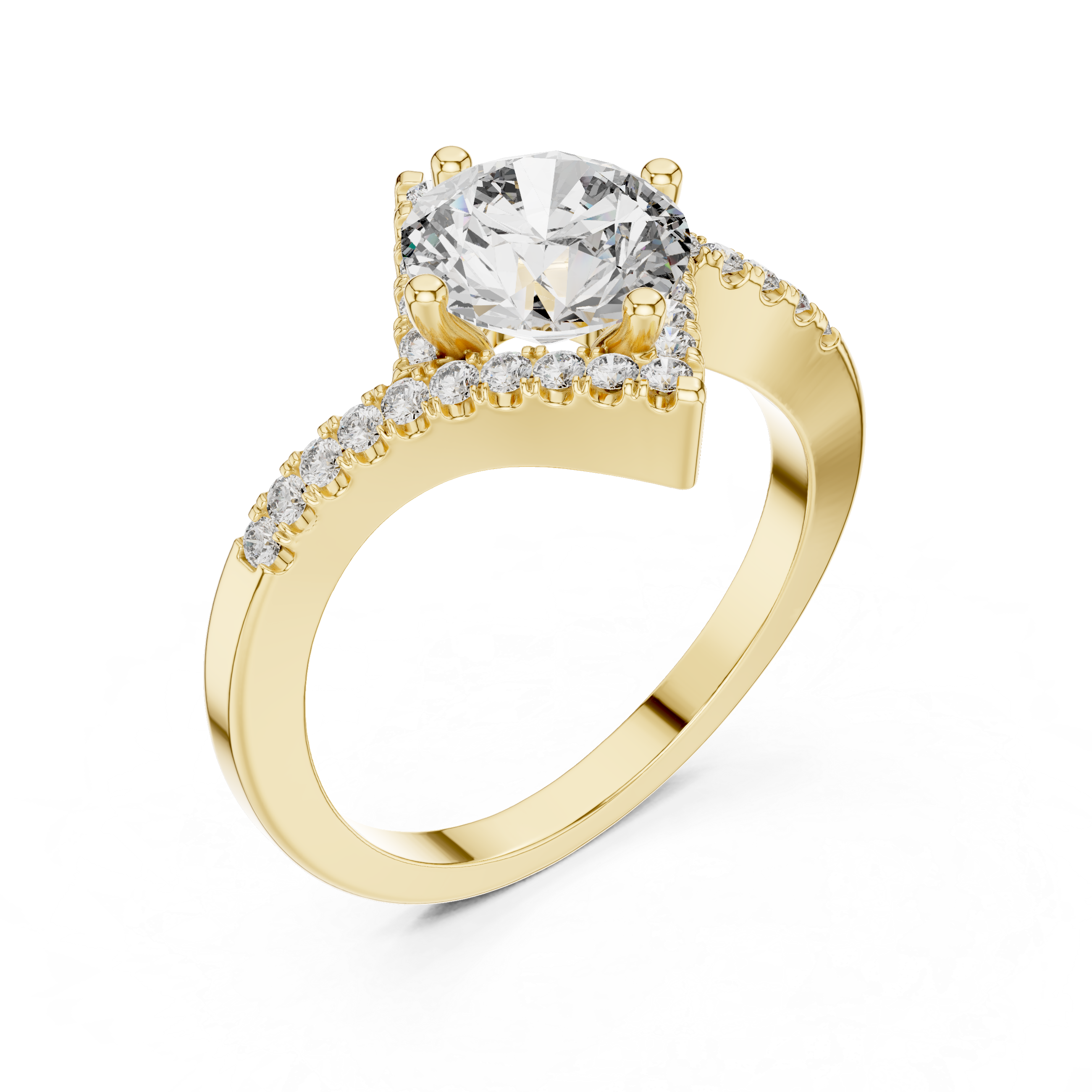 Astra Round Brilliant Kite Halo Diamond Engagement Ring