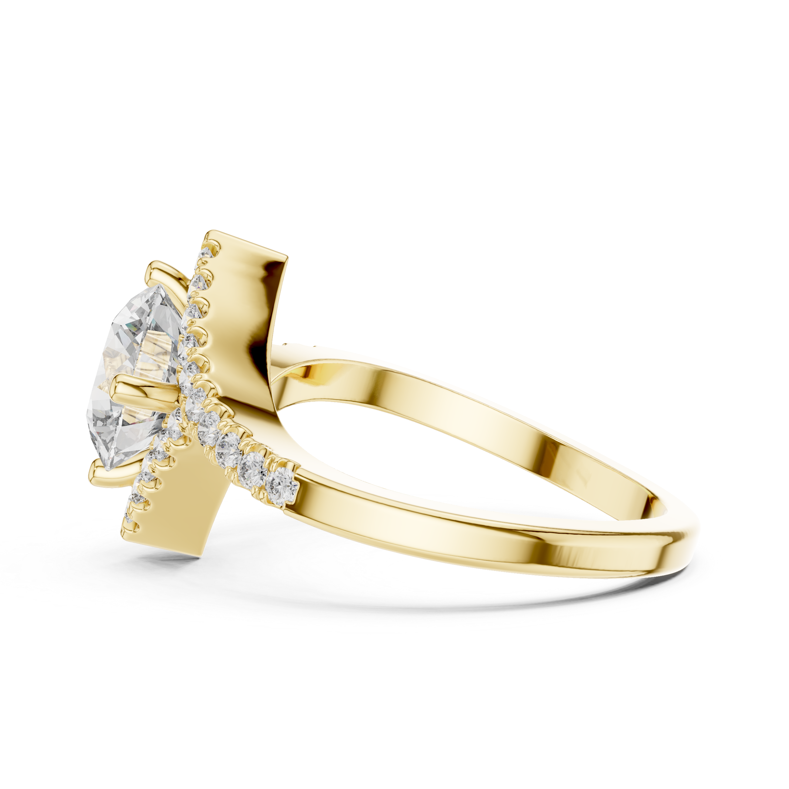 Astra Round Brilliant Kite Halo Diamond Engagement Ring