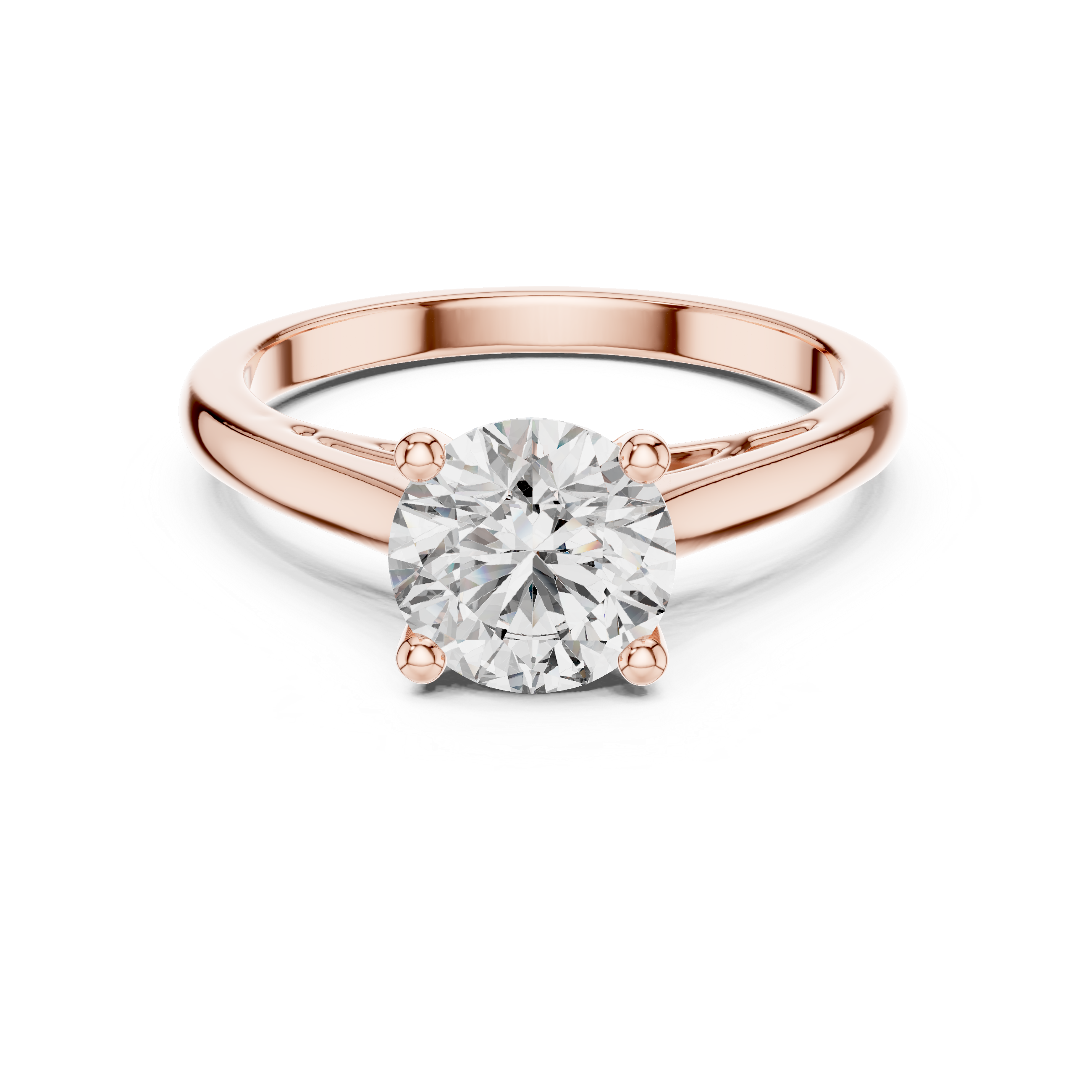 Elara Four Prong Round Diamond Engagement Ring