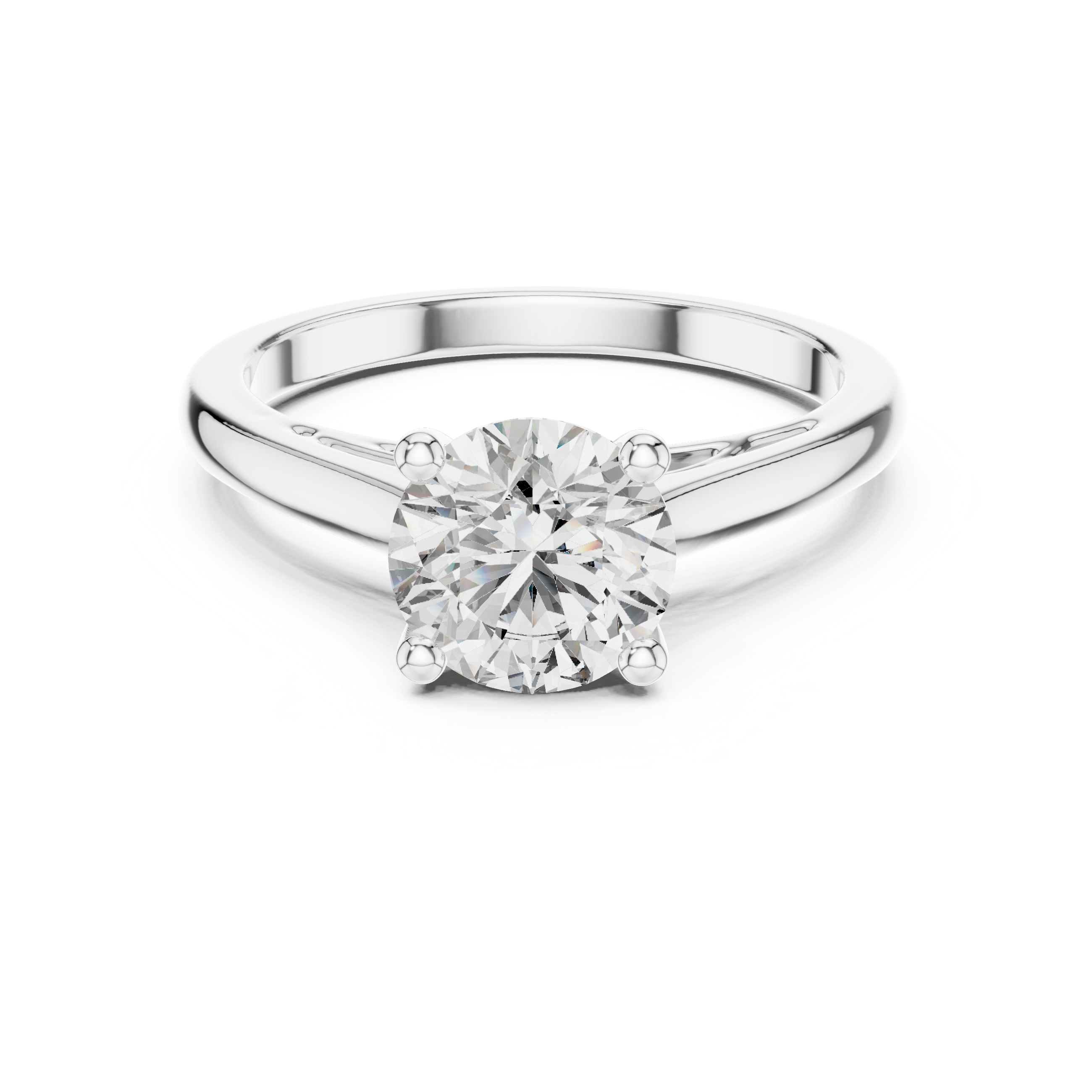 Elara Four Prong Round Diamond Engagement Ring