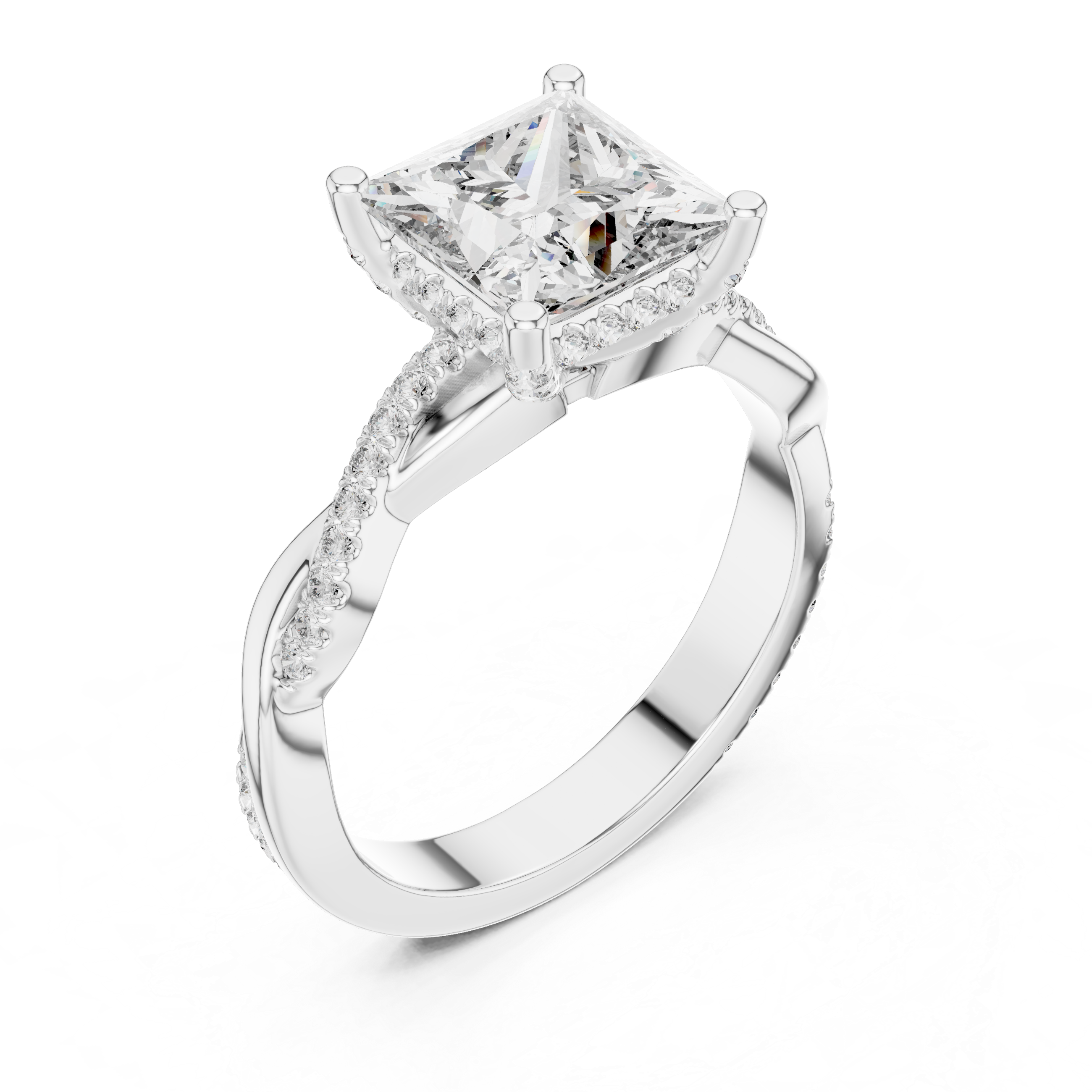 Avielle Twisted Diamond Engagement Ring