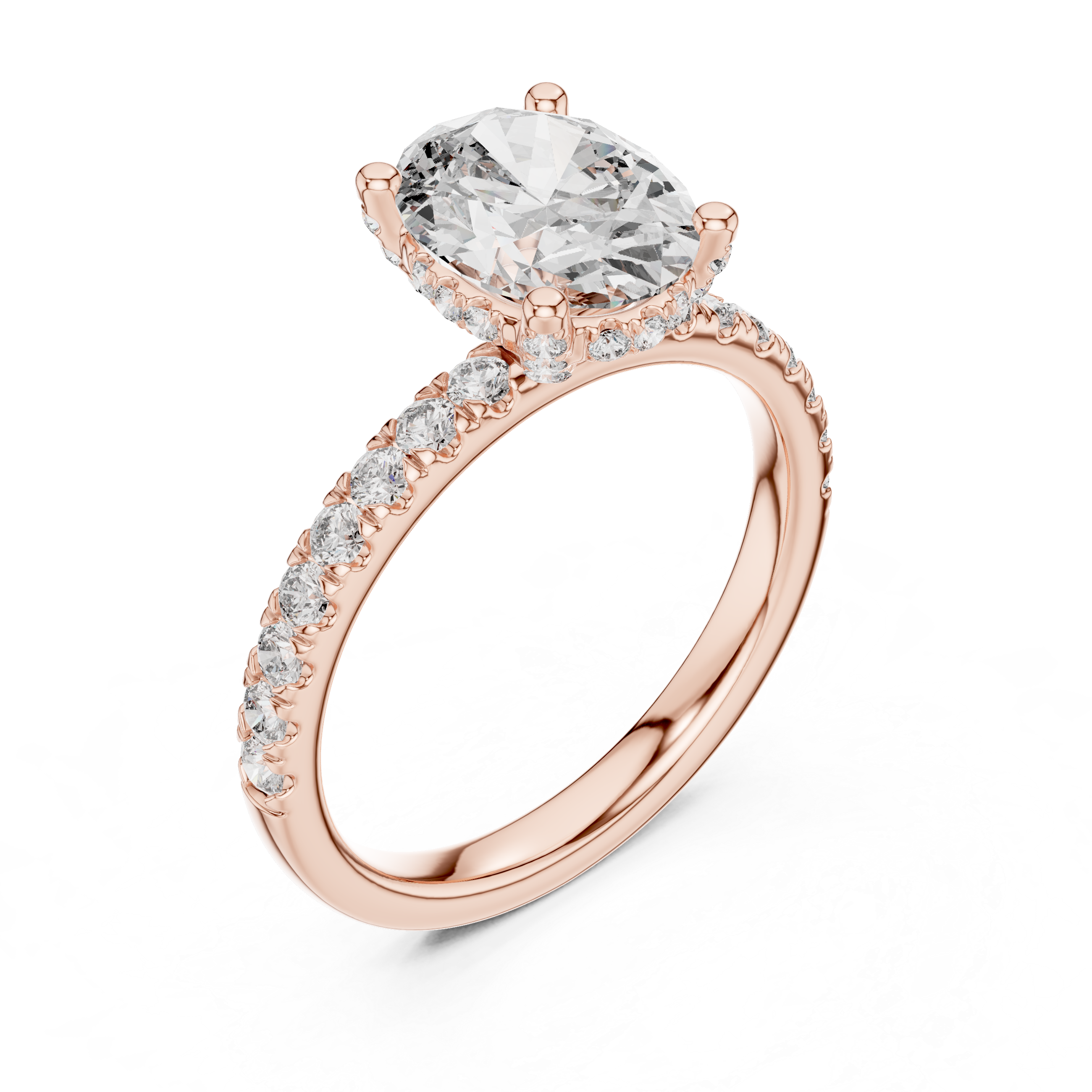Orlina Oval Cut Fine Diamond Ring