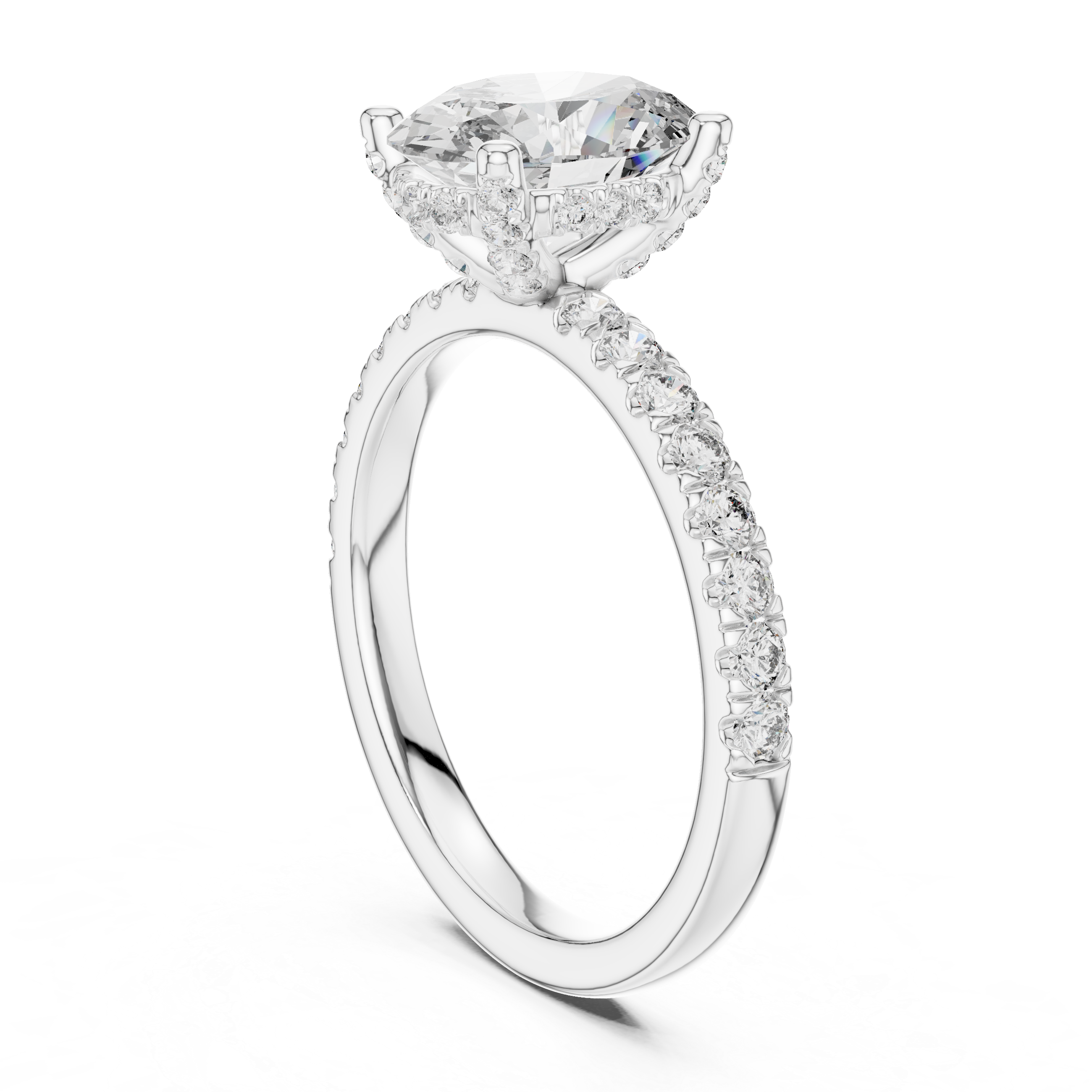 Orlina Oval Cut Fine Diamond Ring