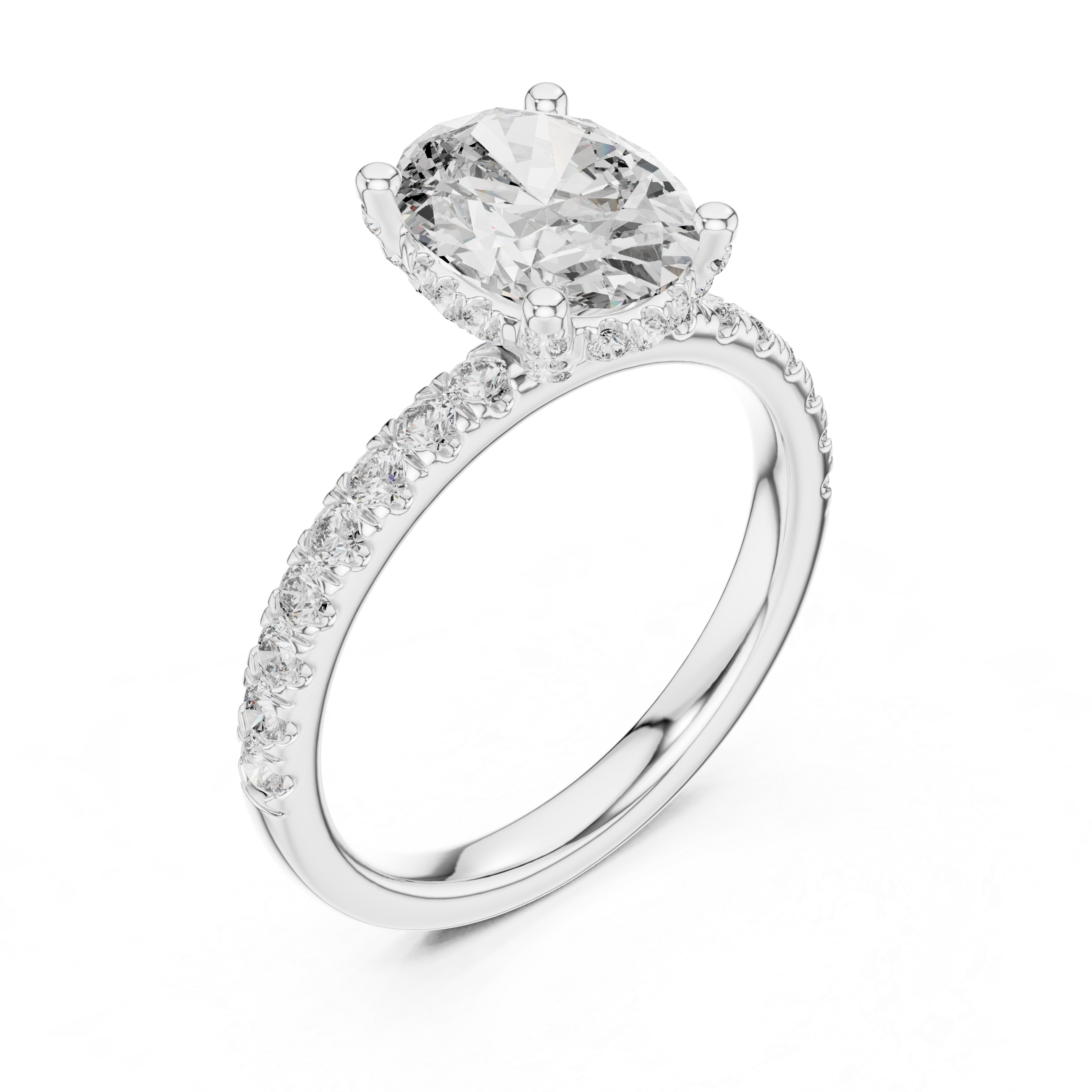 Orlina Oval Cut Fine Diamond Ring