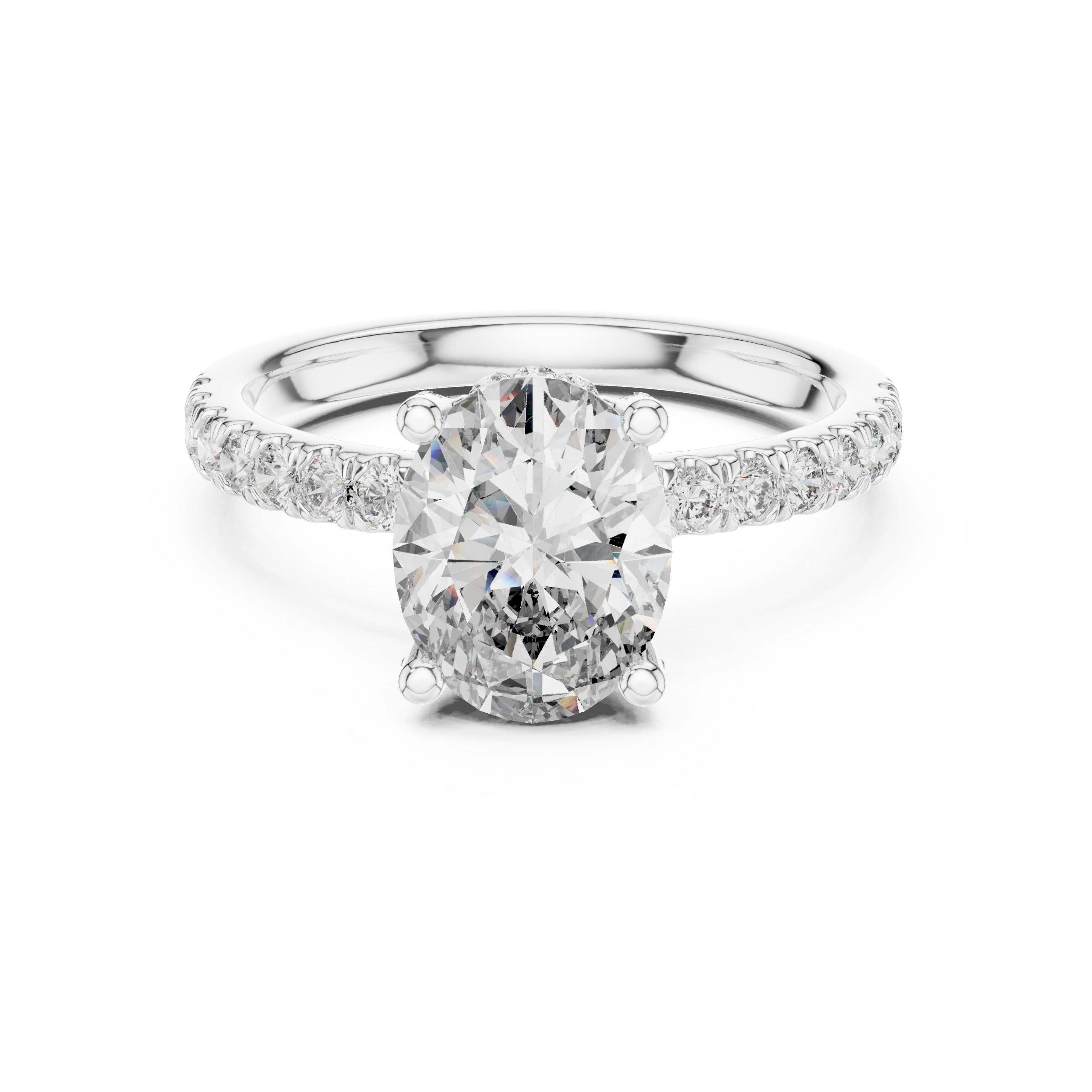 Orlina Oval Cut Fine Diamond Ring