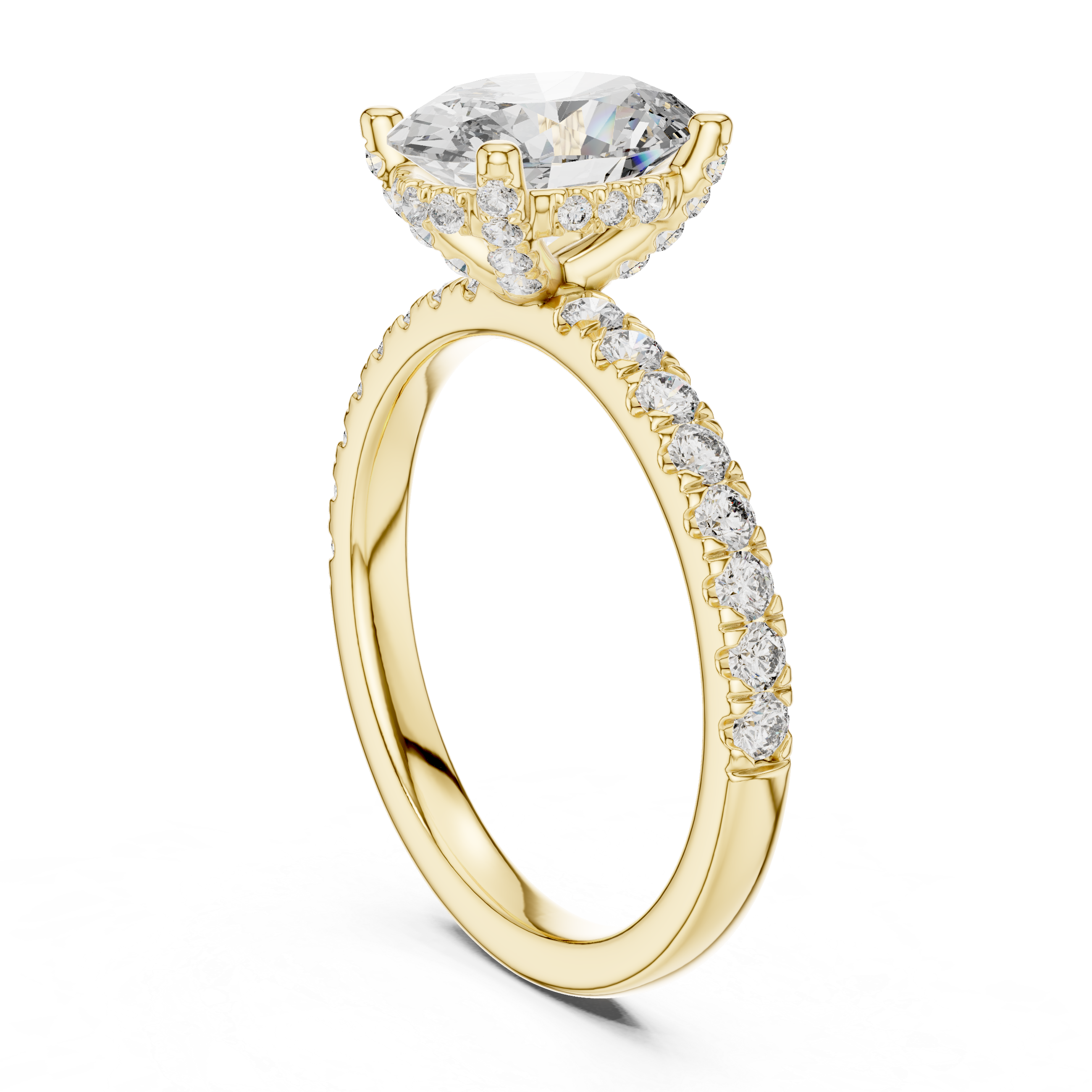 Orlina Oval Cut Fine Diamond Ring