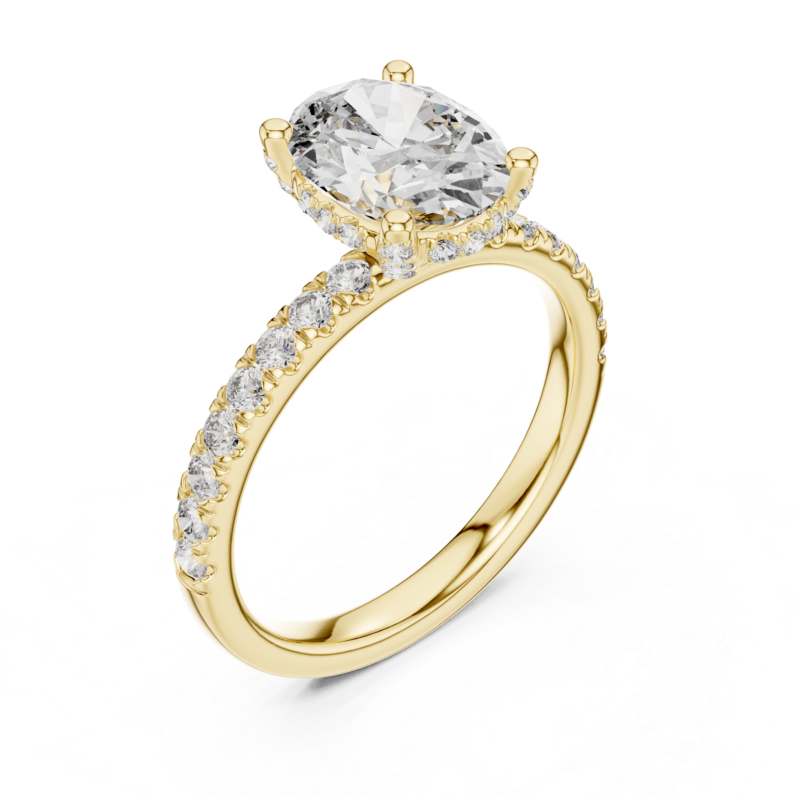 Orlina Oval Cut Fine Diamond Ring